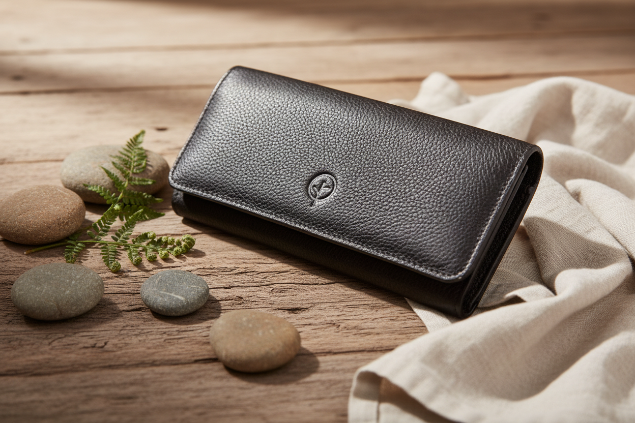 Second Nature Leather Slim Organiser Wallet – Black