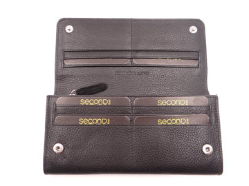 Second Nature Leather Slim Organiser Wallet – Black
