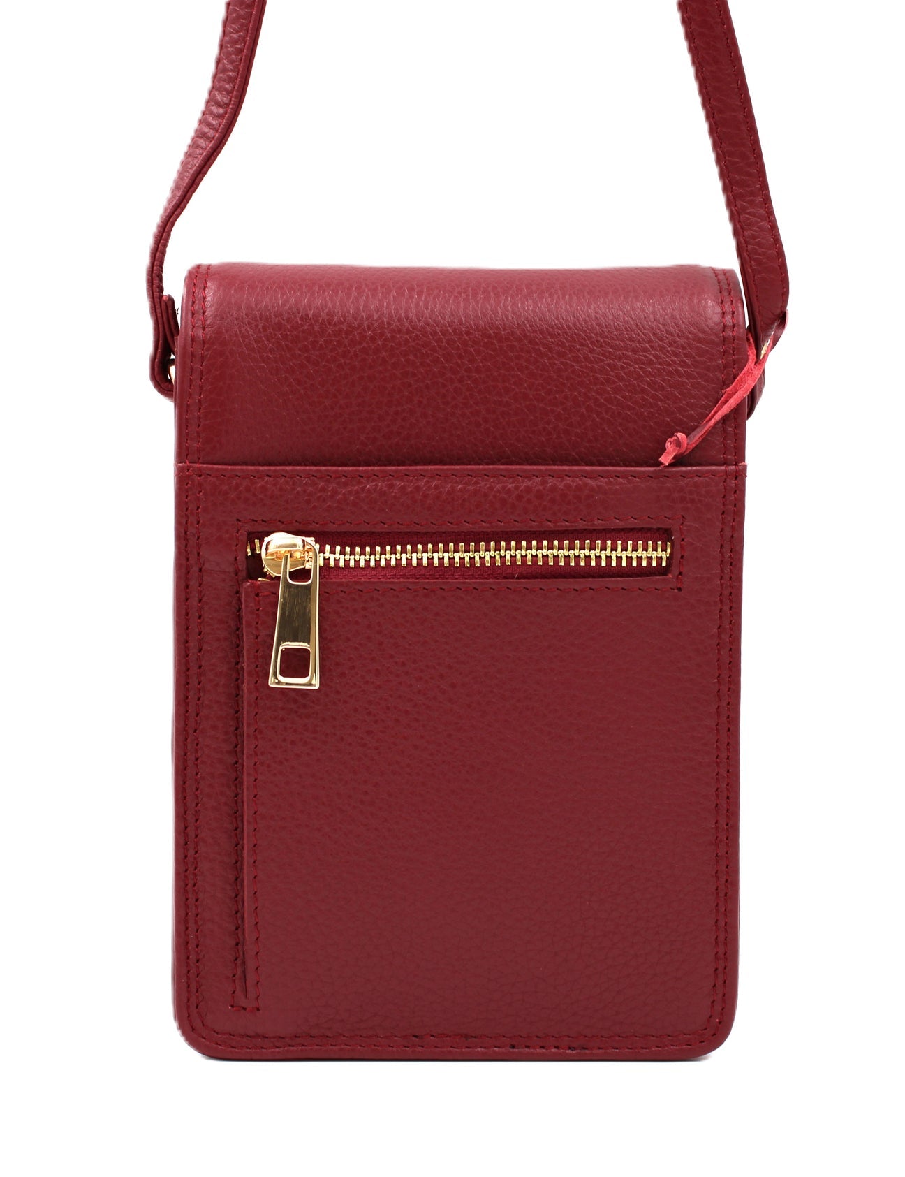 Leather Travel Crossbody Bag - Merlot