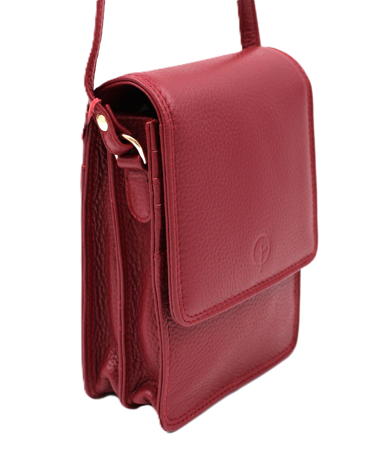 Leather Travel Crossbody Bag - Merlot