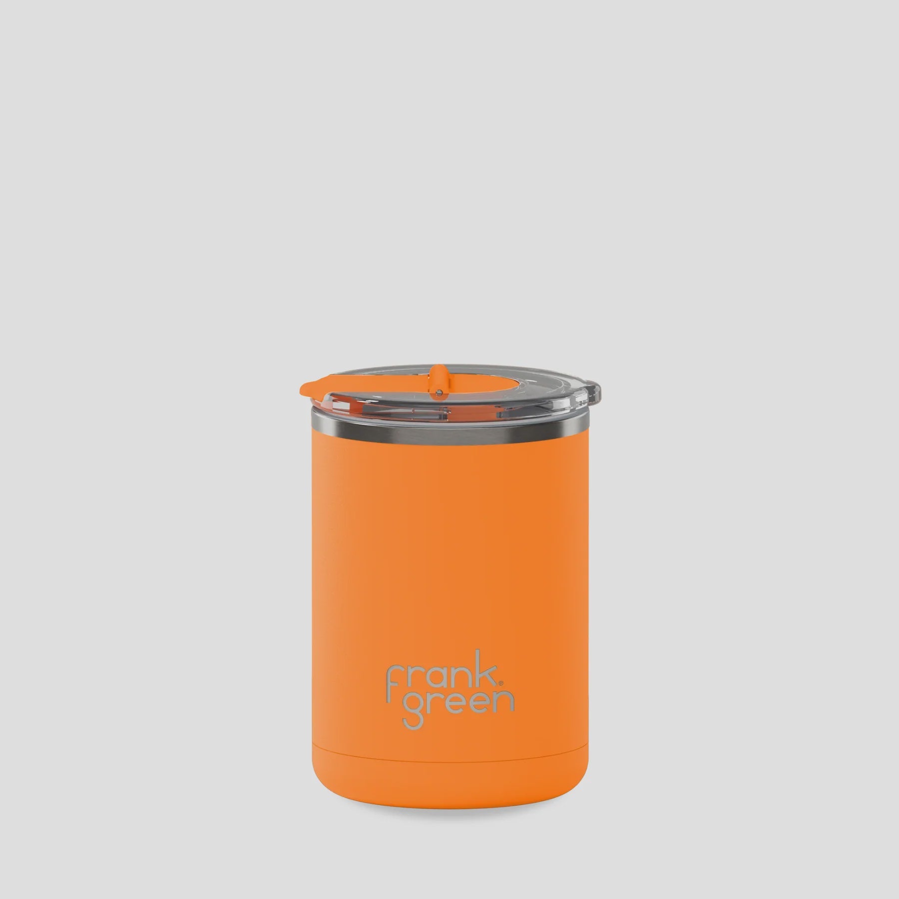 12oz Ceramic Coffee Cup with Hinged Screw Lid Neon Orange