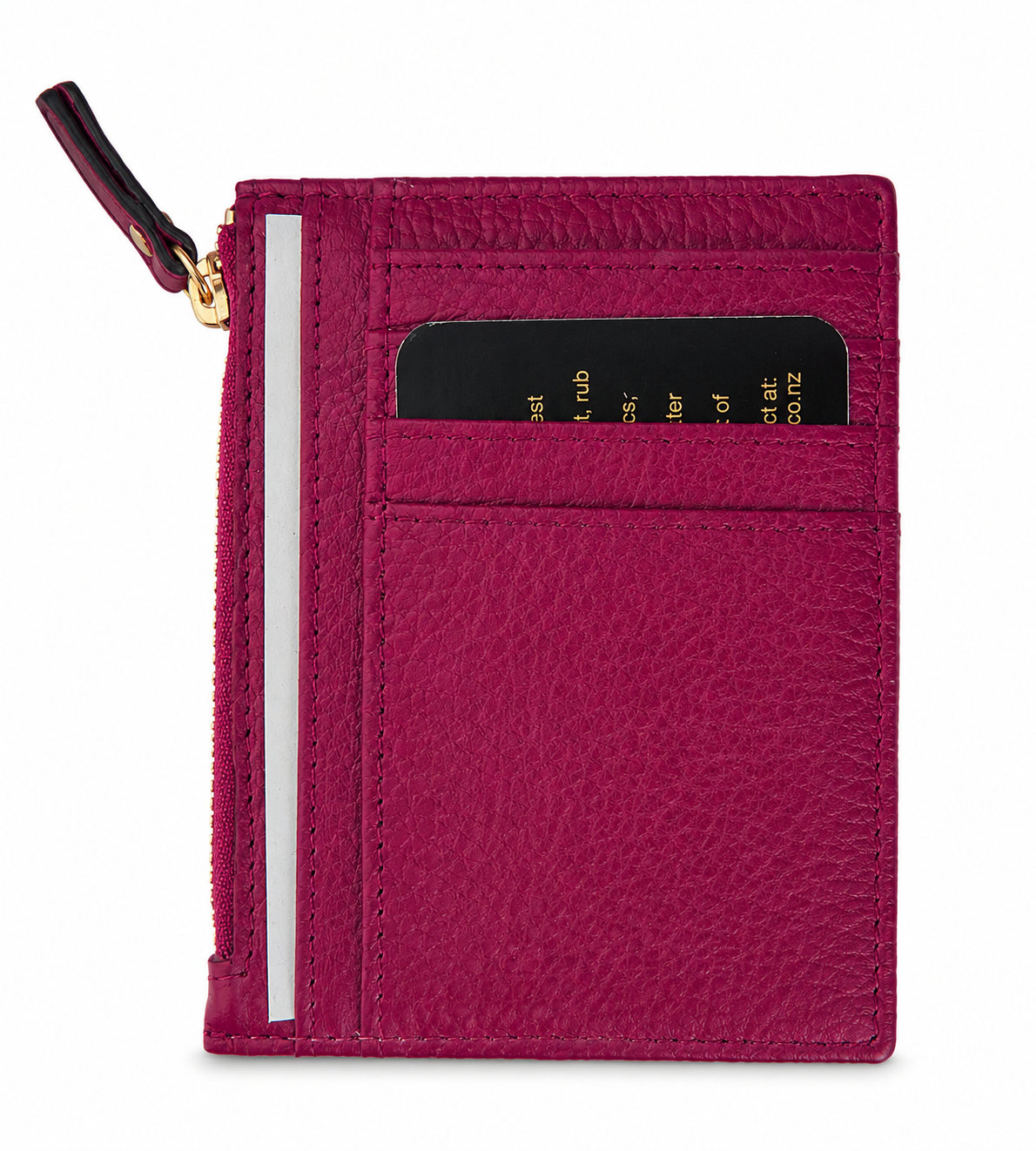 Second Nature Leather Compact Card Holder Wallet - Tango Red