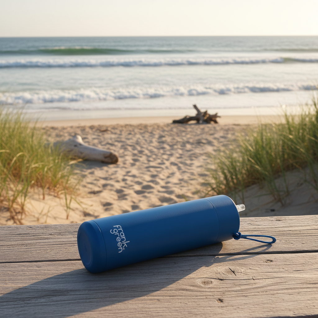 20oz Stainless Steel Ceramic Reusable Bottle Deep Ocean with Flip Straw Lid