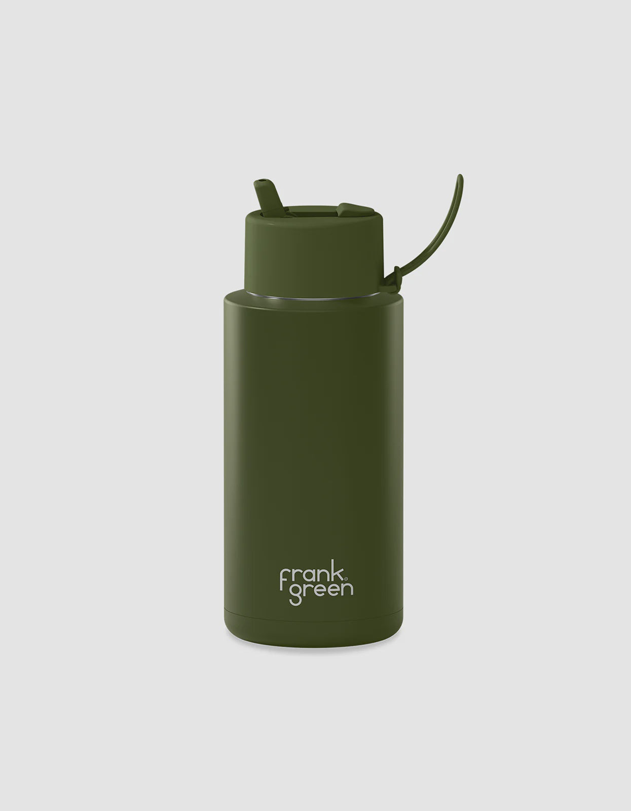 34oz/1L Stainless Steel Ceramic Reusable Bottle Khaki with Flip Straw Lid