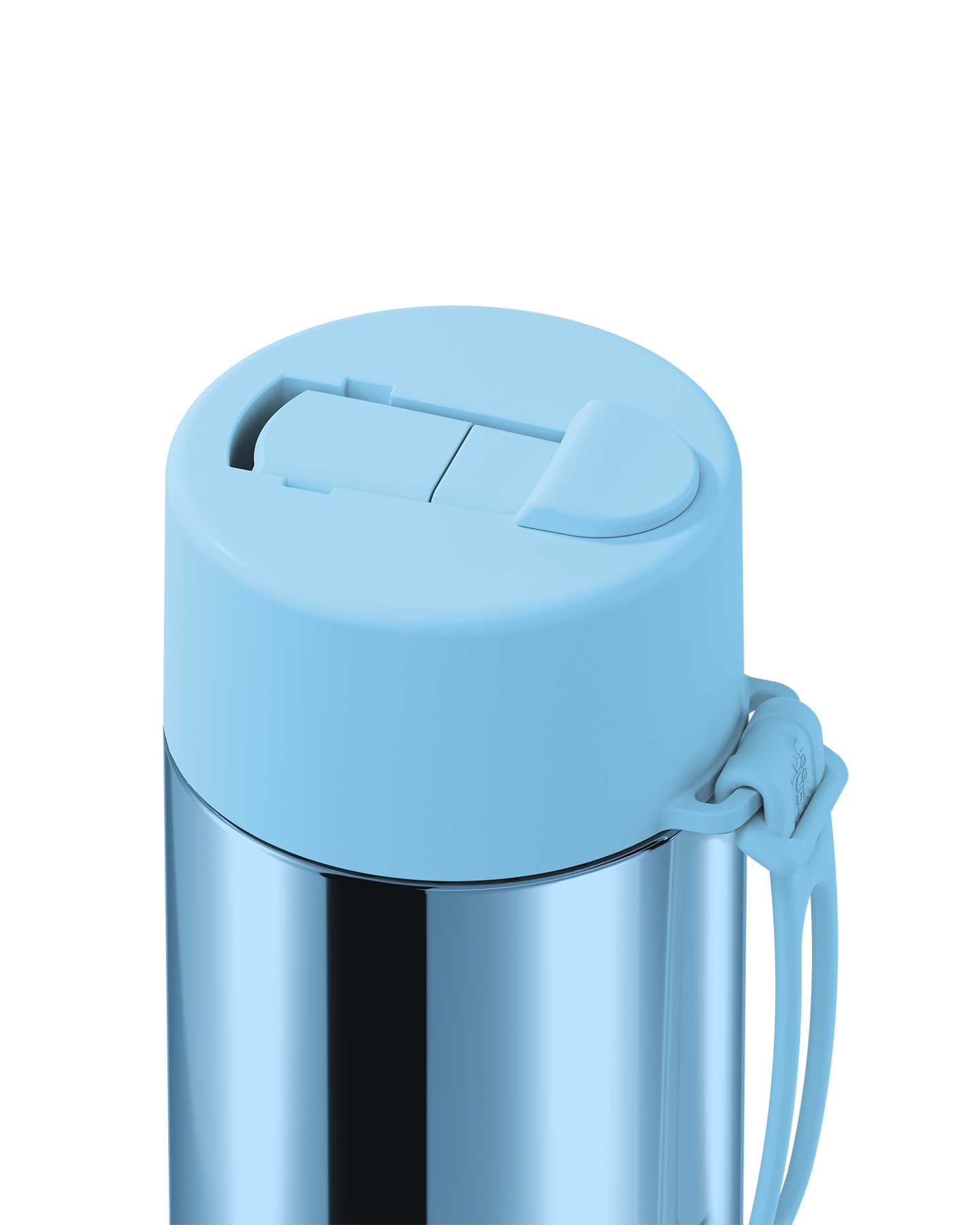 20oz Reusable Bottle Blue Chrome with Flip Straw Lid Sky Blue