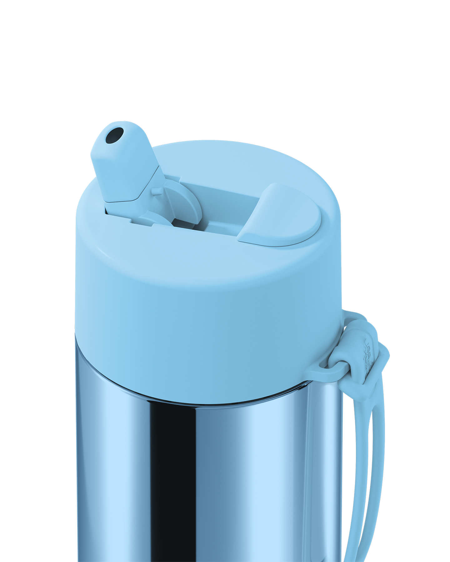 20oz Reusable Bottle Blue Chrome with Flip Straw Lid Sky Blue