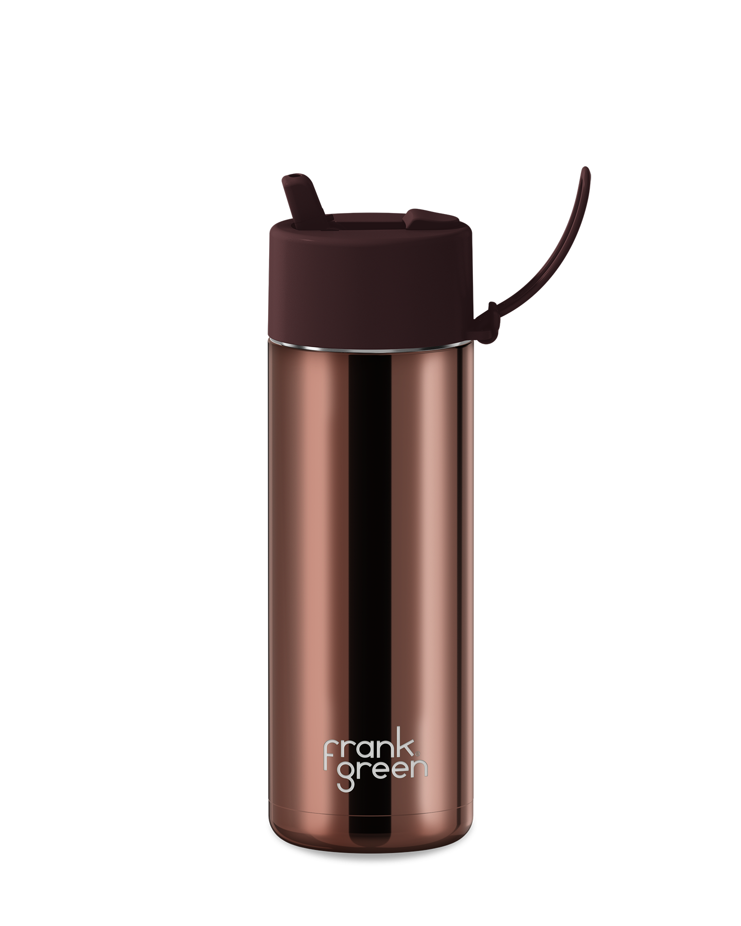 34oz Stainless Steel Ceramic Reusable Bottle Chrome Chocolate with Flip Straw Chocolate