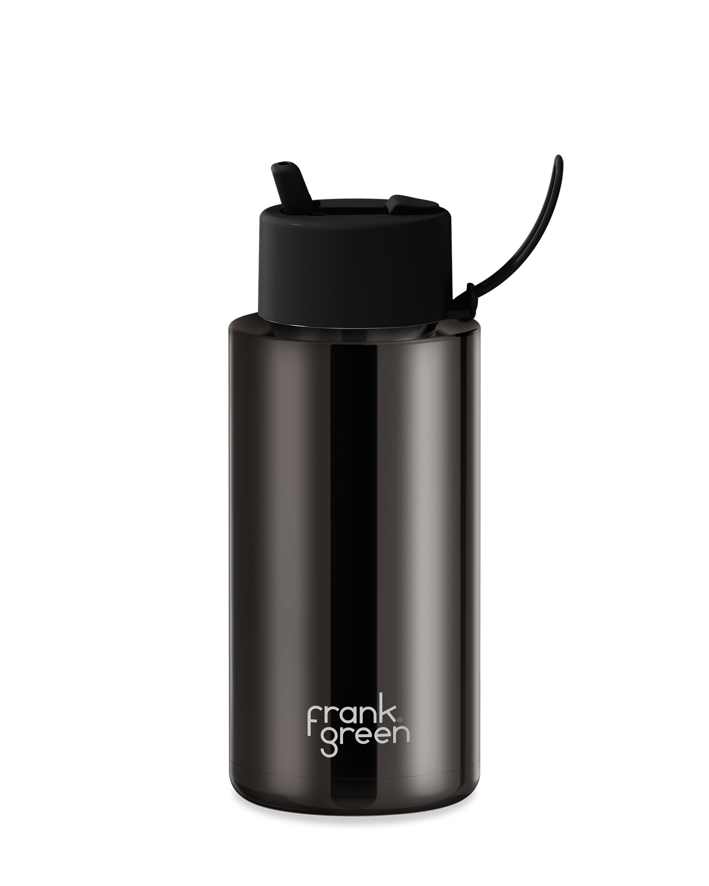 34oz Stainless Steel Ceramic Reusable Bottle Shadow Chrome with Flip Straw Lid
