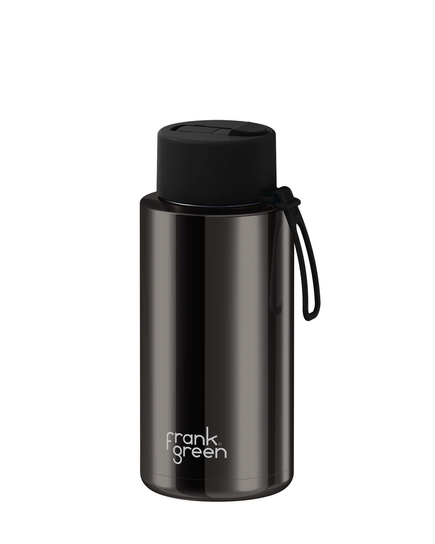 34oz Stainless Steel Ceramic Reusable Bottle Shadow Chrome with Flip Straw Lid