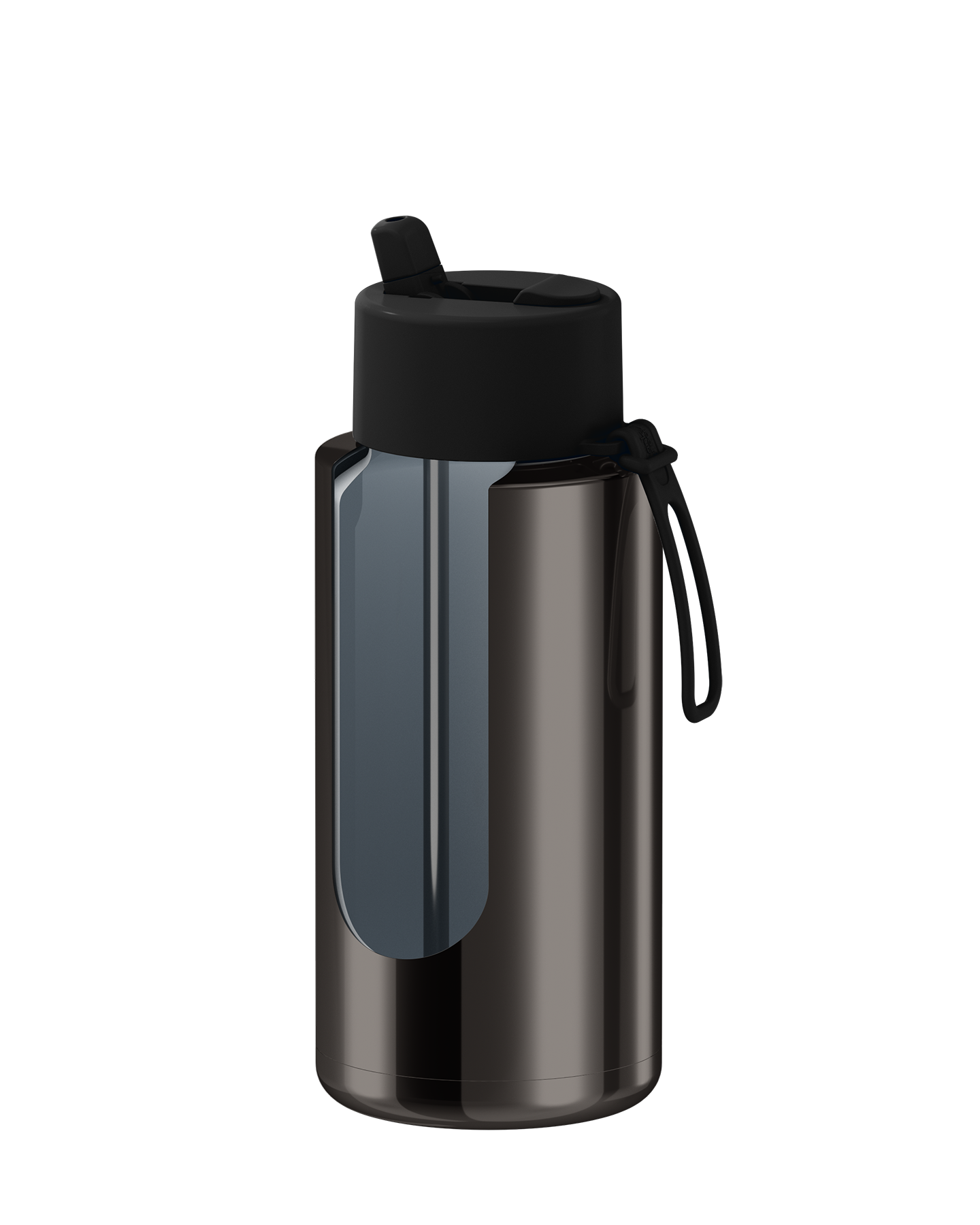 34oz Stainless Steel Ceramic Reusable Bottle Shadow Chrome with Flip Straw Lid