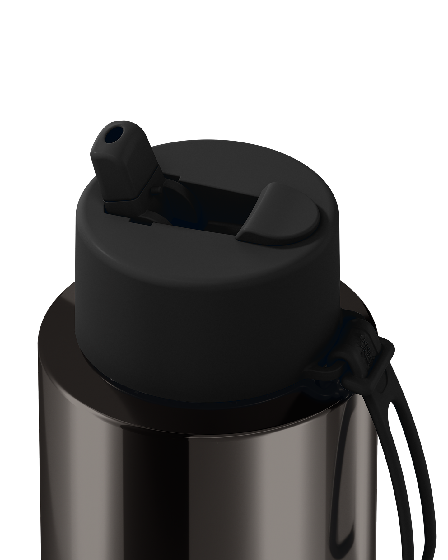 34oz Stainless Steel Ceramic Reusable Bottle Shadow Chrome with Flip Straw Lid