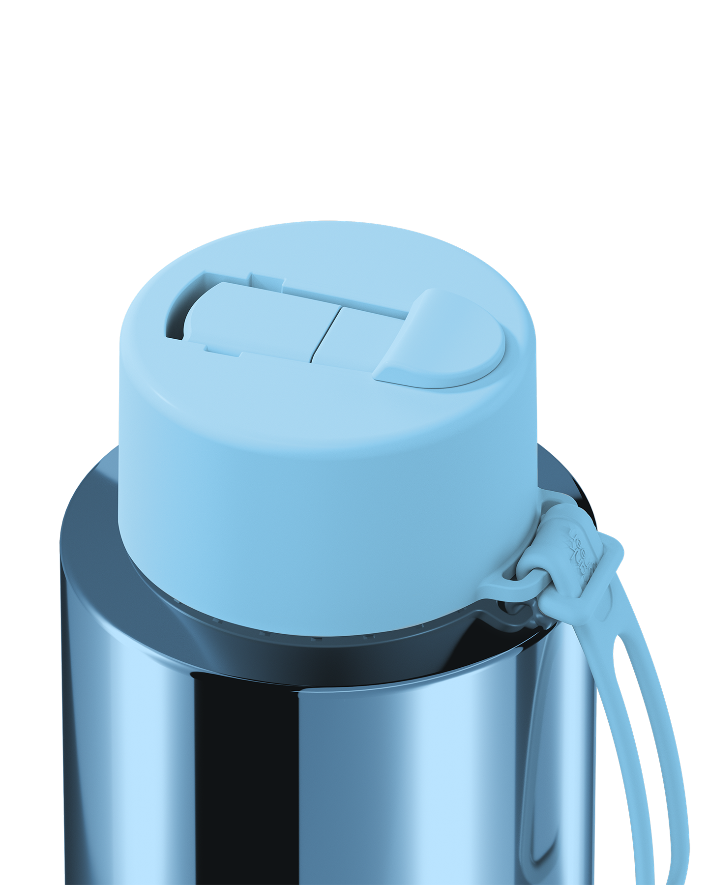 34oz Stainless Steel Ceramic Reusable Bottle Chrome Light Blue with Flip Straw Lid Sky Blue