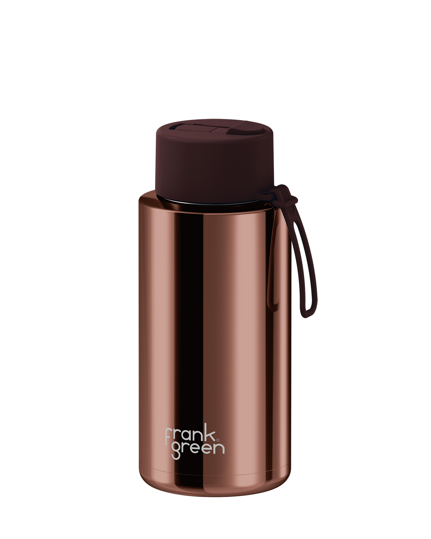 34oz Stainless Steel Ceramic Reusable Bottle Chrome Chocolate with Flip Straw Chocolate