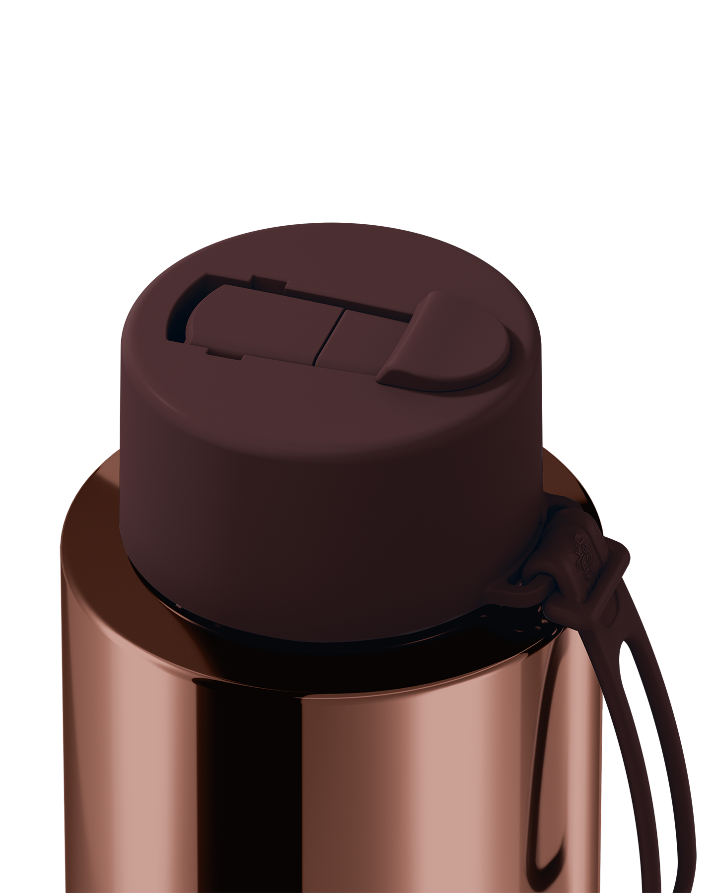 34oz Stainless Steel Ceramic Reusable Bottle Chrome Chocolate with Flip Straw Chocolate