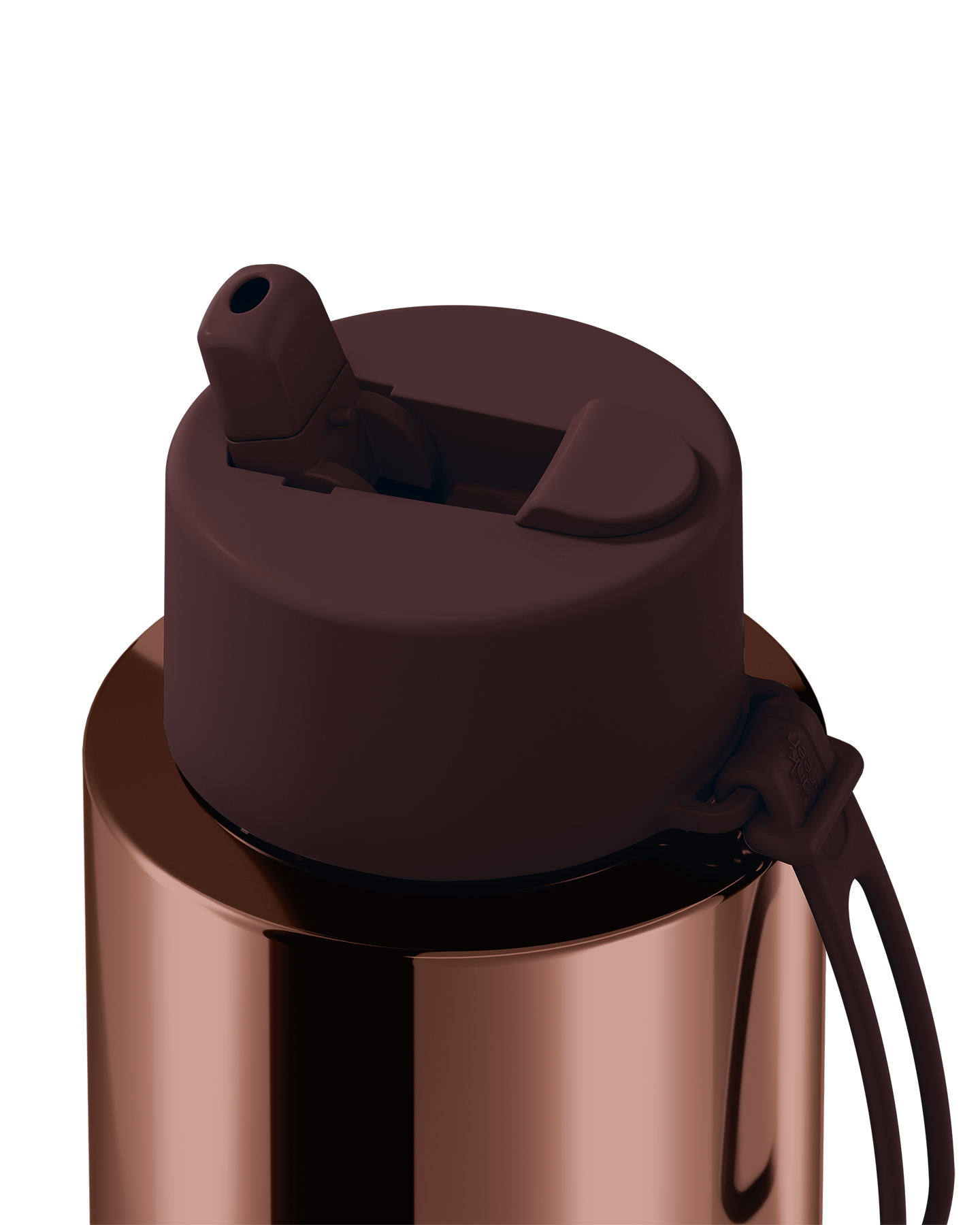 34oz Stainless Steel Ceramic Reusable Bottle Chrome Chocolate with Flip Straw Chocolate