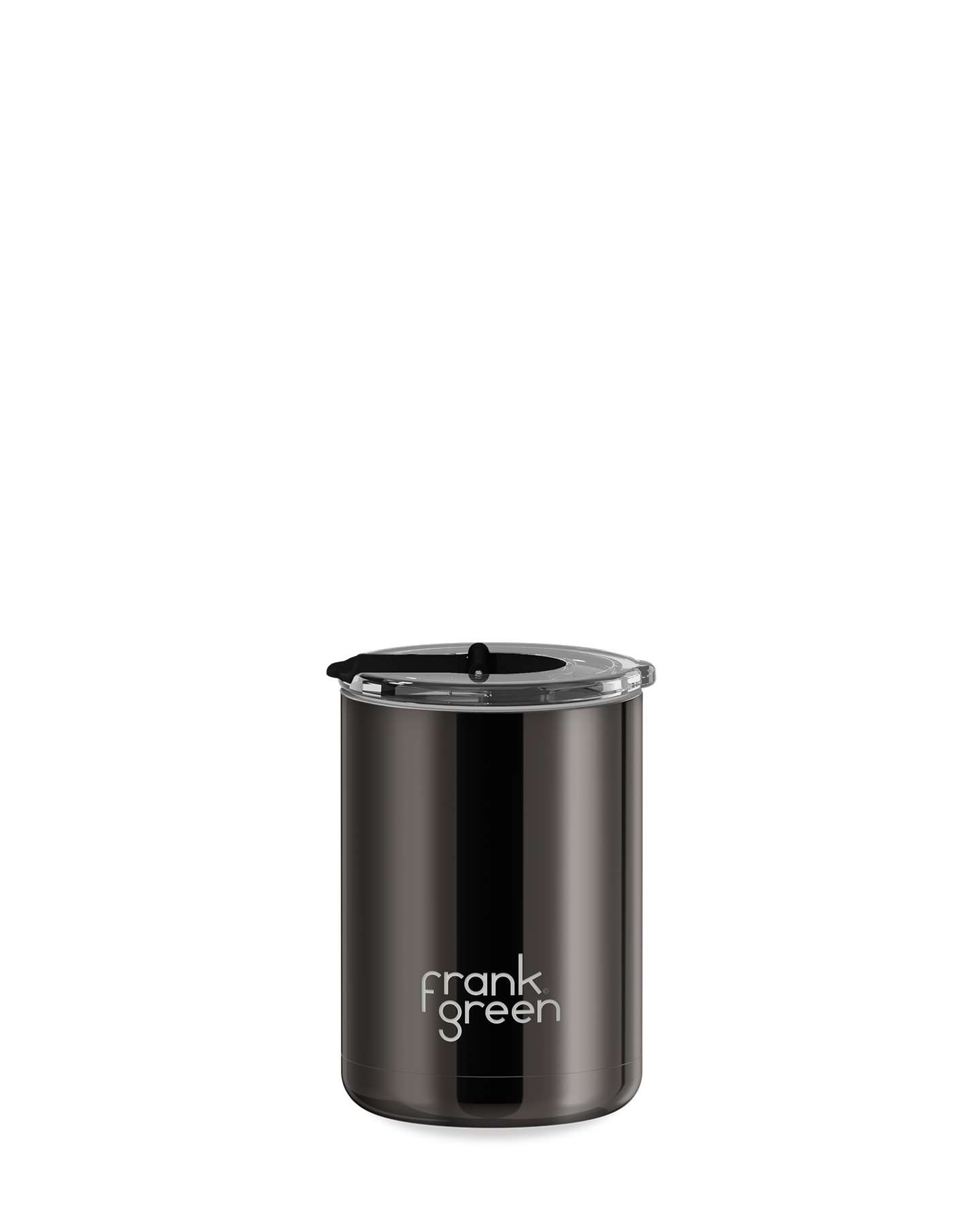 12oz Ceramic Coffee Cup with Hinged Screw Lid Shadow Chrome