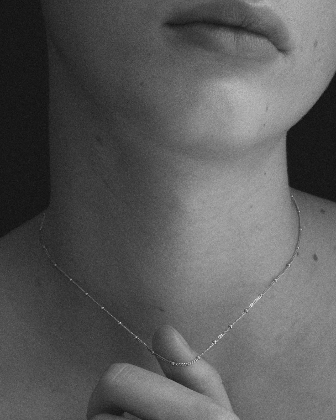 Fine Choker Chain Necklace - Silver