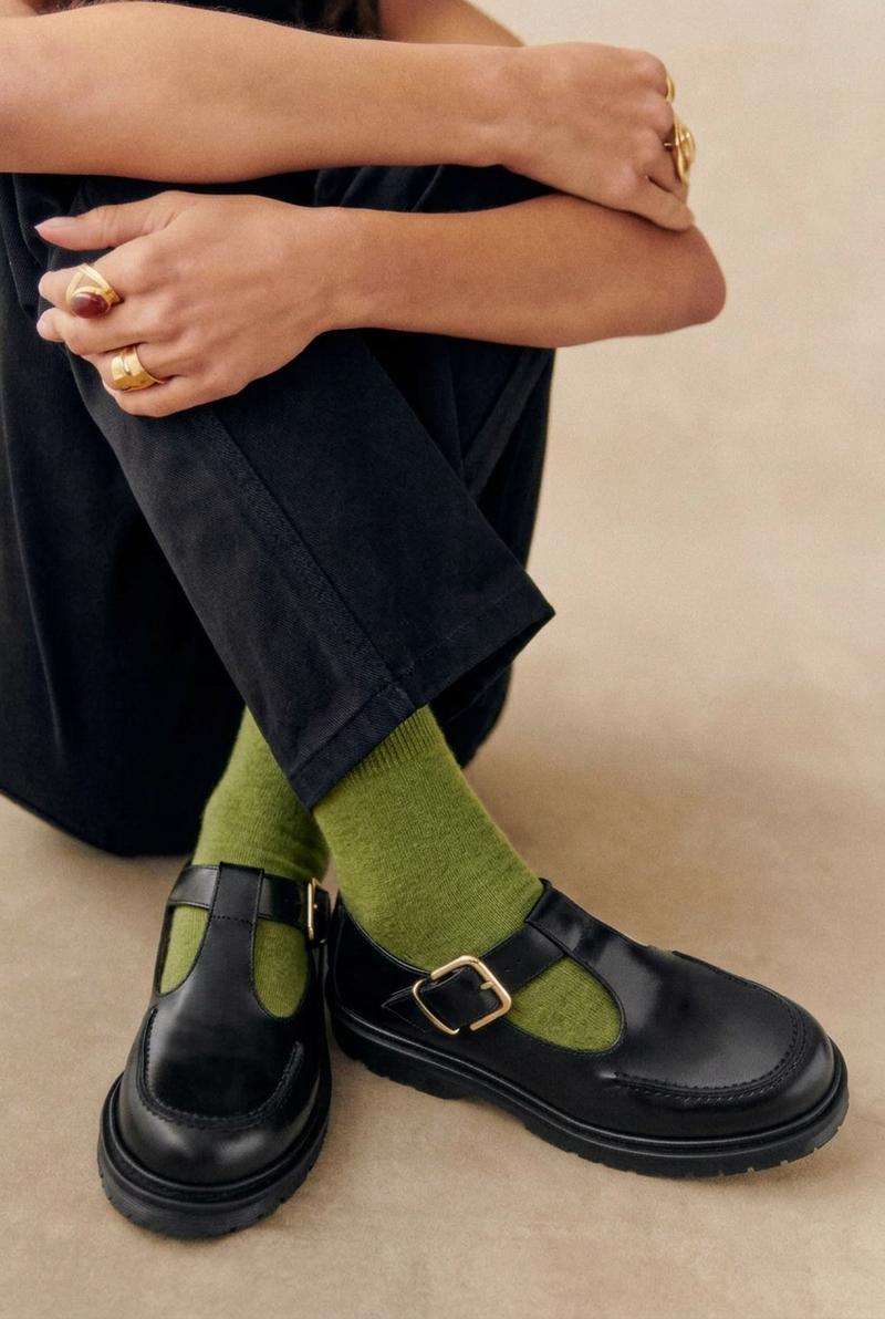 POSSUM MERINO SOCKS, HAMILTON Going Green - medium