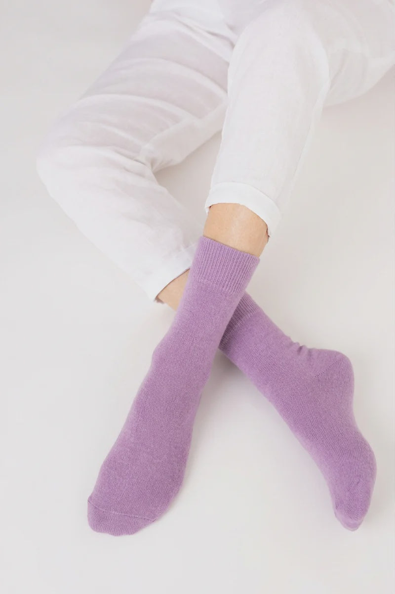 Possum Merino Wool HAMILTON Socks, Lilac Breeze - Large