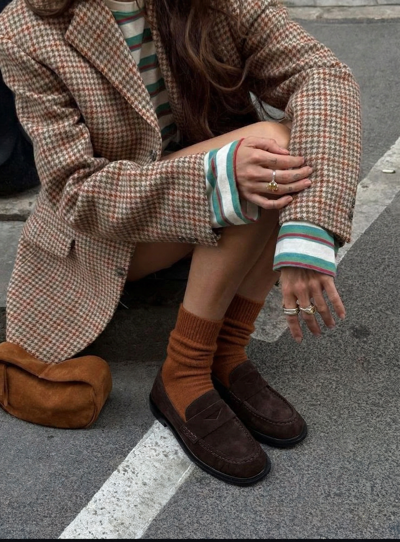 Possum Merino Wool PIHA Socks, Leather Brown - Large