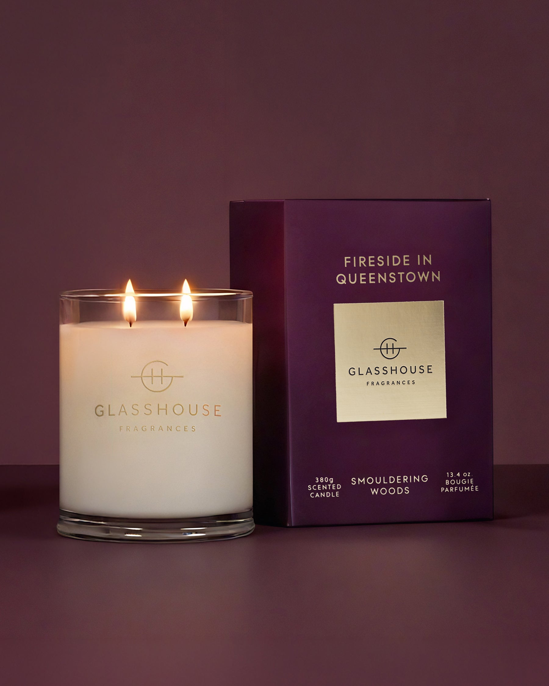 Glasshouse  - Candle large  380g - FIRESIDE IN QUEENSTOWN