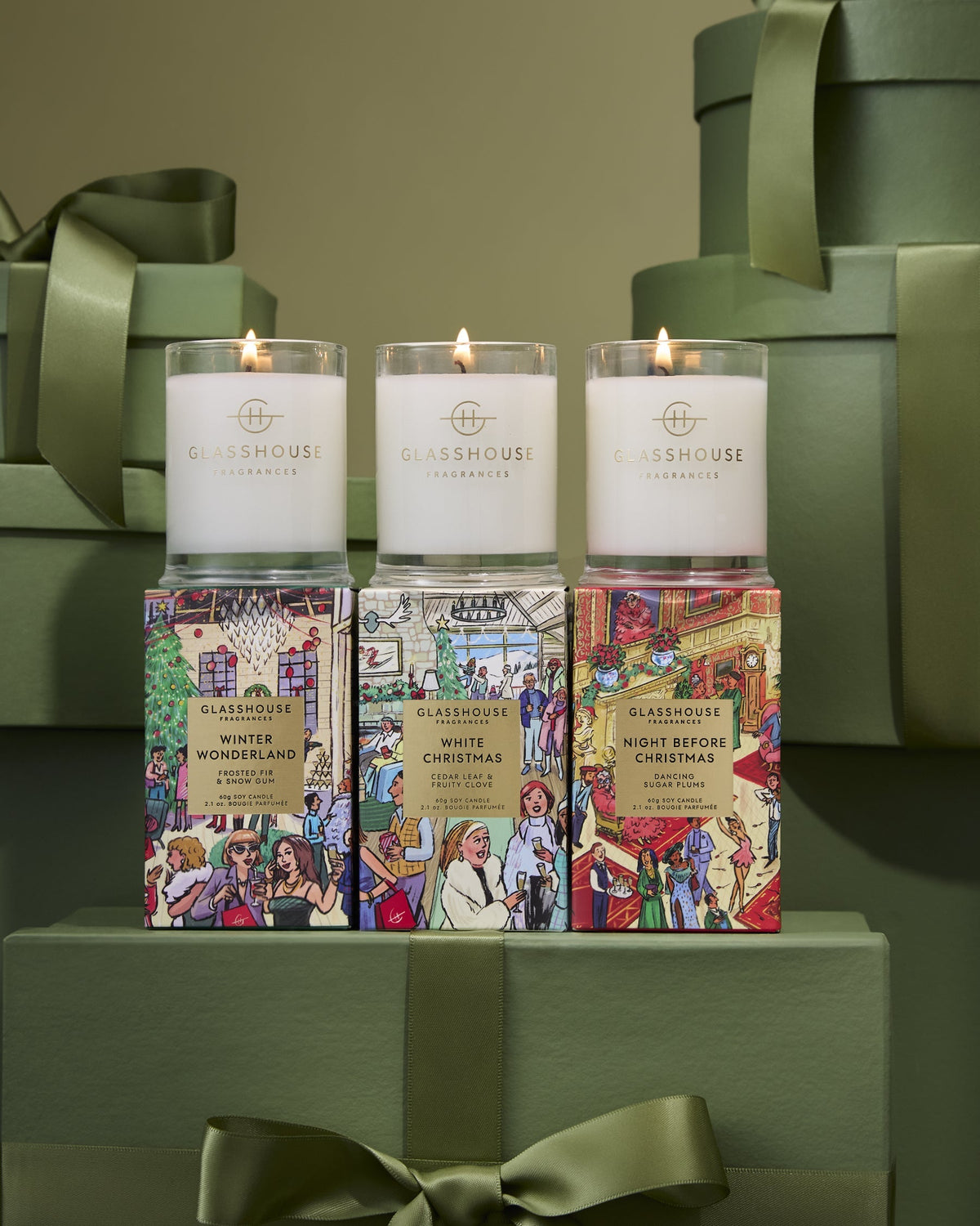 GF 3x60g Candle Trio - Christmas 26  - Night Before Christmas, White Christmas, Winter Wonderland
