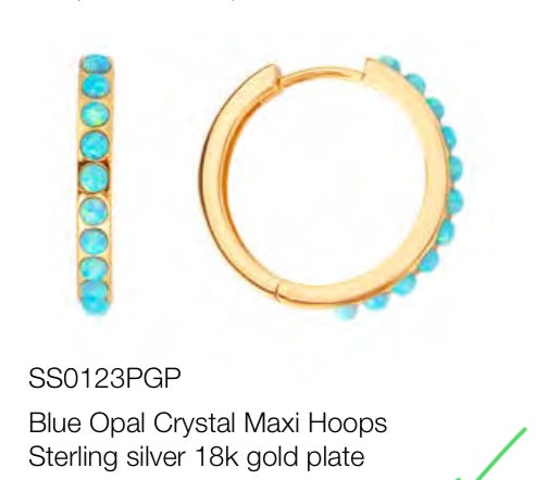 Blue Opal Crystal Maxi Hoops