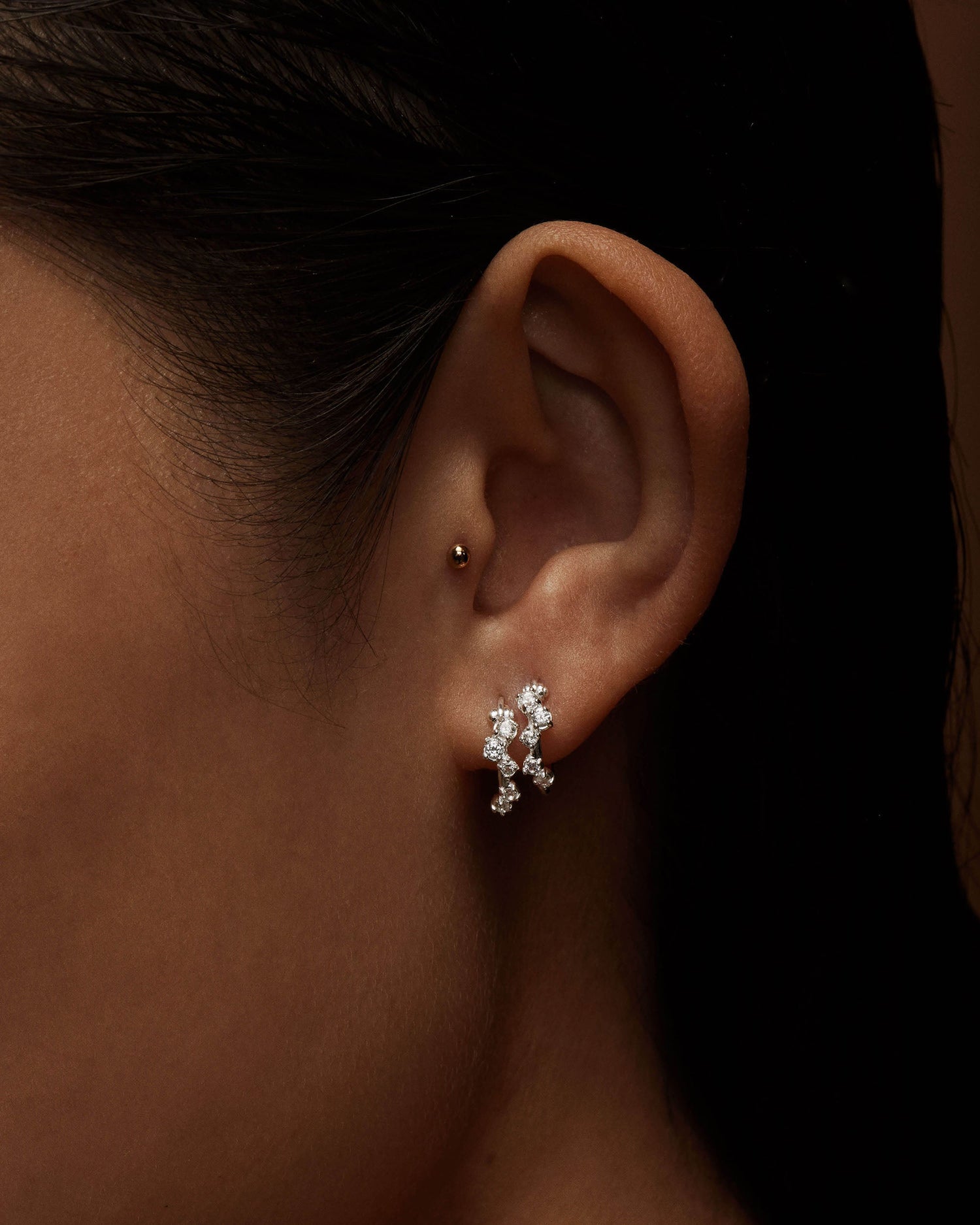 VALENCIA TOPAZ HOOPS - Sterling Silver