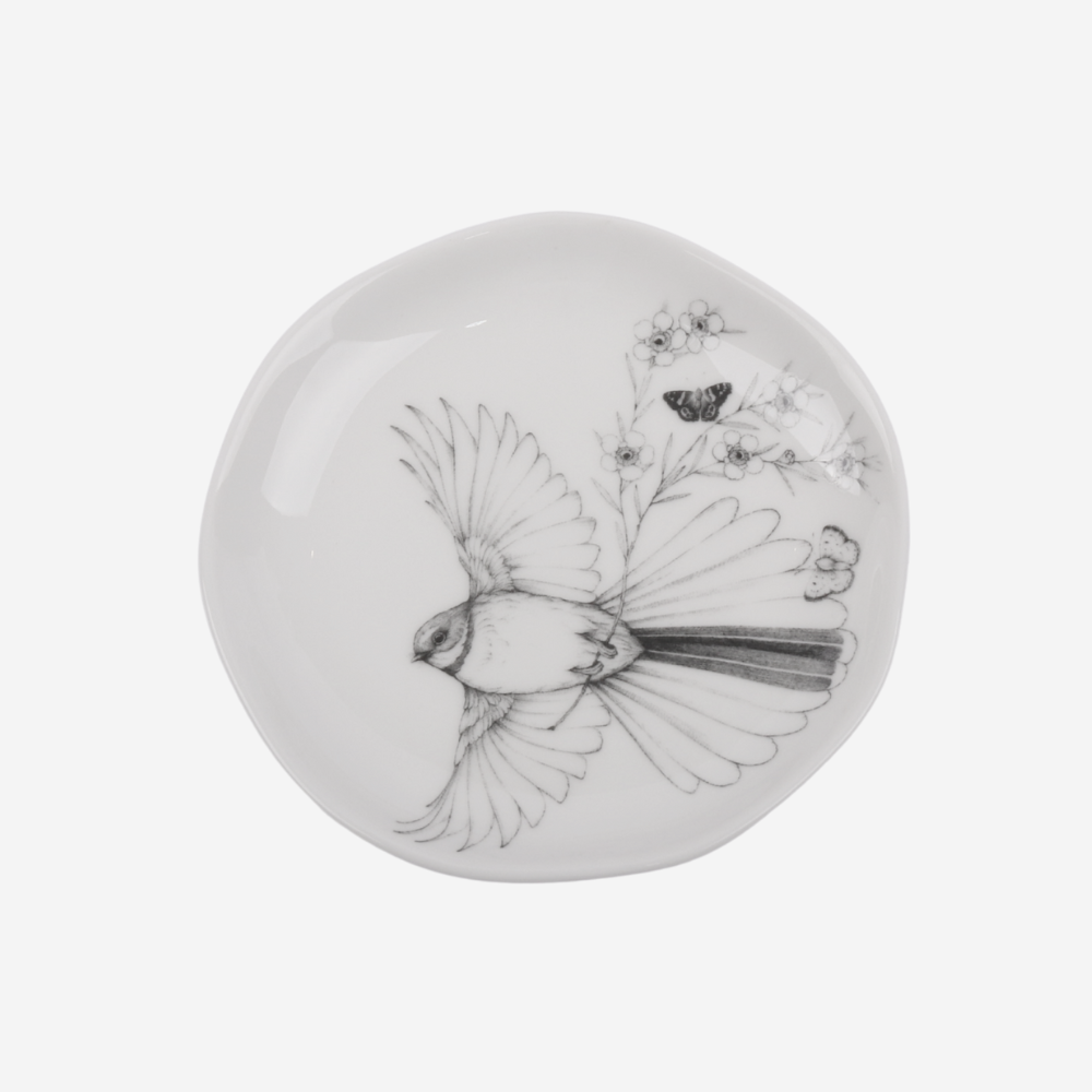 Trinket Dish - Come Fly with Me - Piwaiwaka / Fantail