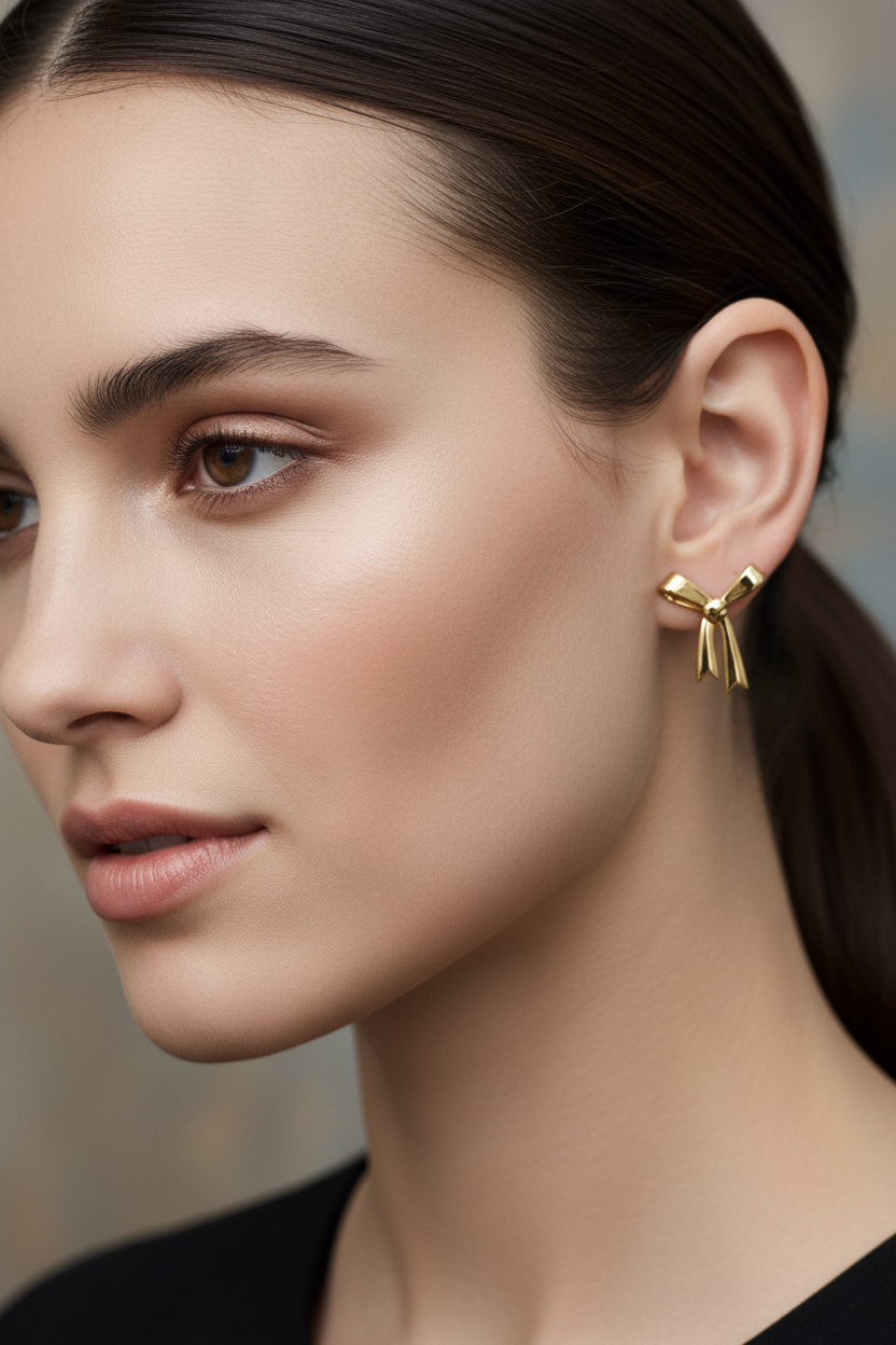 Karen Walker Bow Stud Earrings - Gold Plated