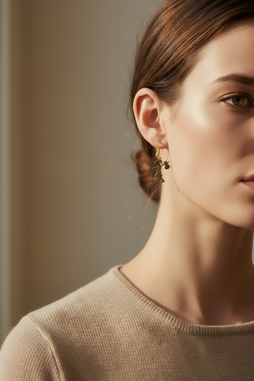 Karen Walker Runaway Girl Earrings - Gold Plated