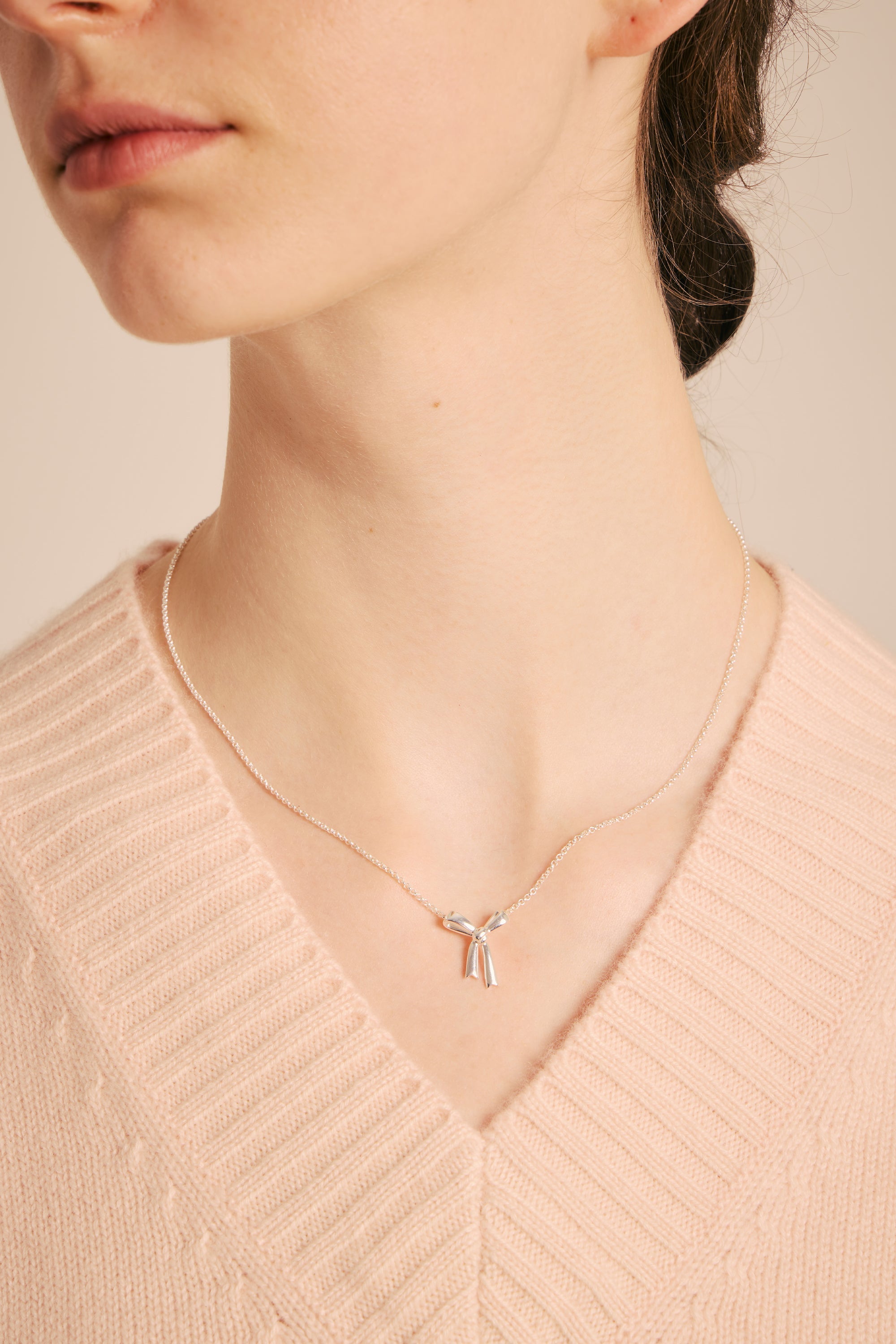 Karen Walker Small Bow Necklace - Sterling Silver