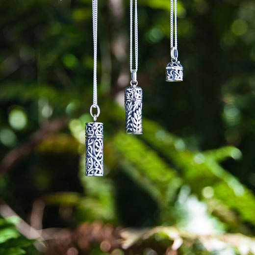 Silver Fern Locket with Chain - Silver - Necklace