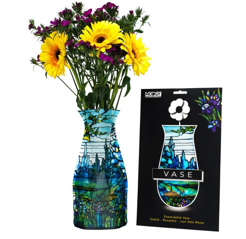 Louis C - Tiffany Iris Landscape  - Modgy Expandable Vase
