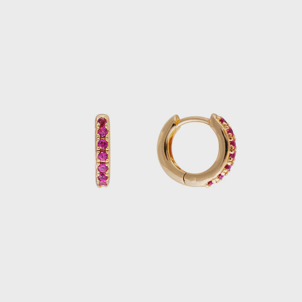 Pave Huggies - Pink