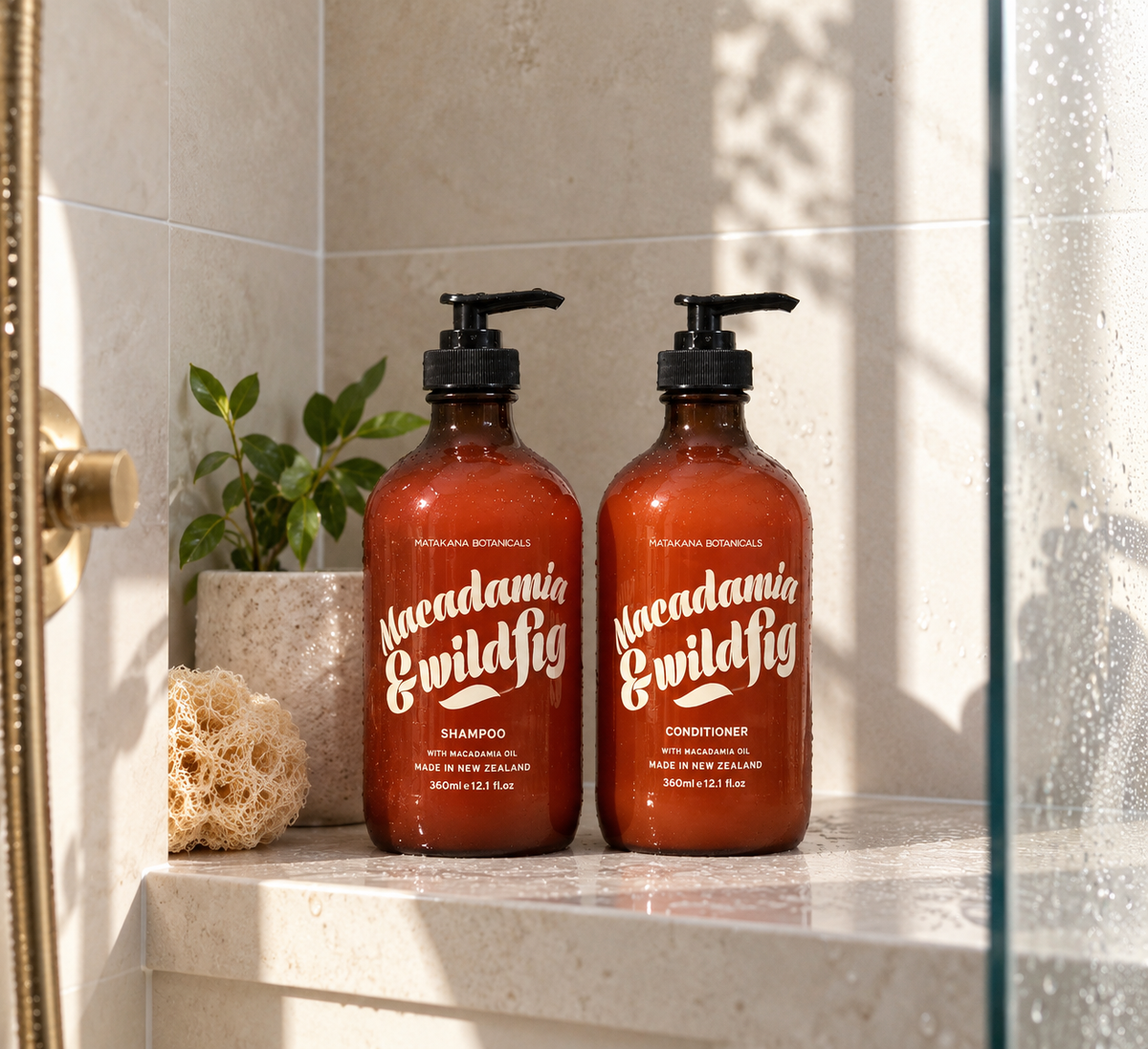 Matakana Botanicals Macadamia & Wild Fig Shampoo & Conditioner Gift Set – 2 x 360ml