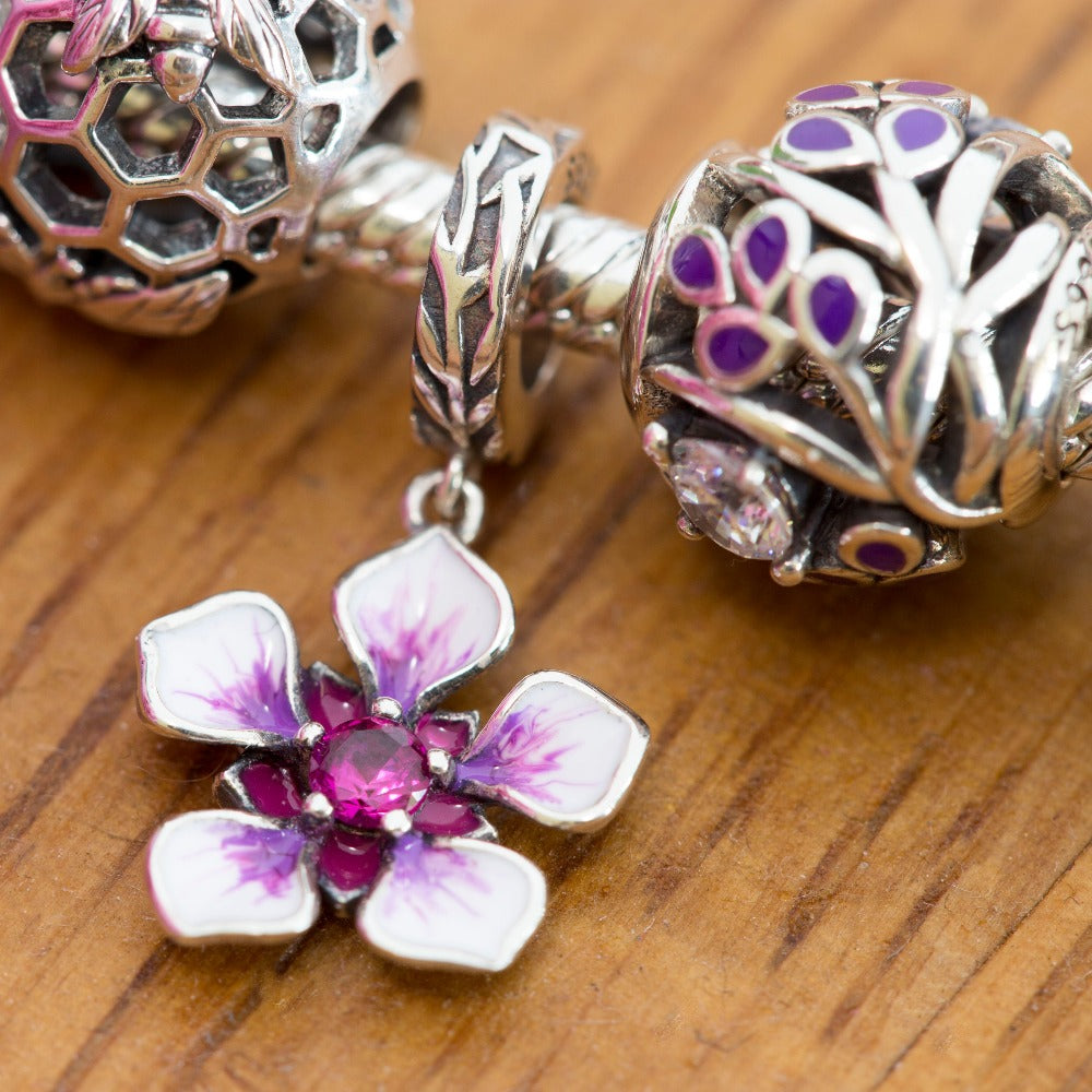 Manuka Pendant Charm (Vitality) - Enamel & Silver - Bead Charm - Dangle