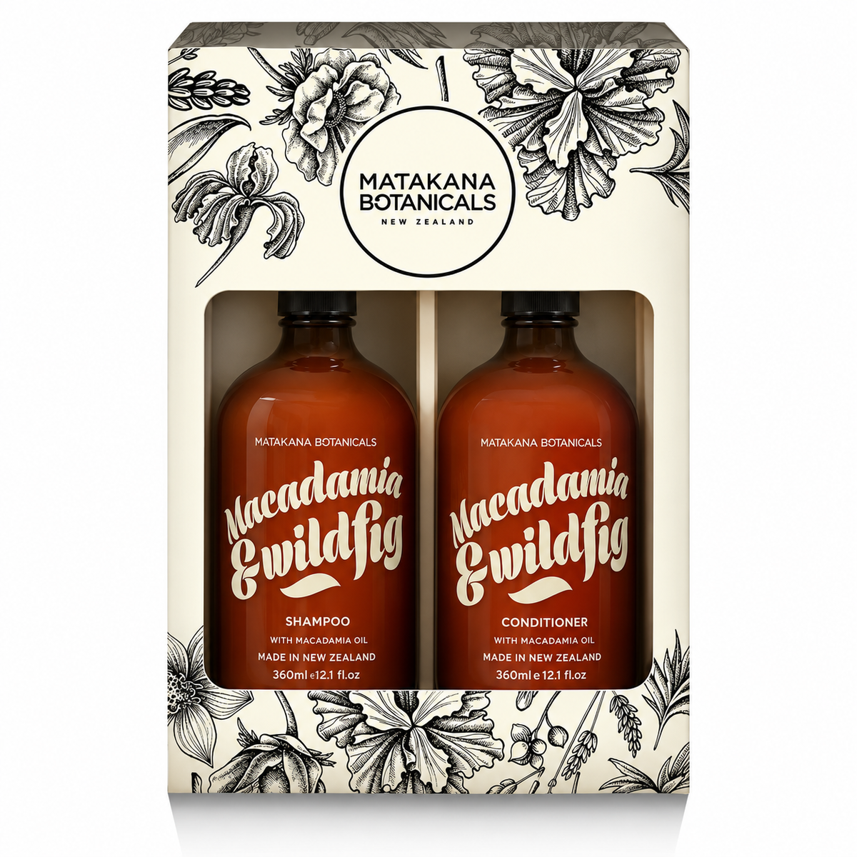 Matakana Botanicals Macadamia & Wild Fig Shampoo & Conditioner Gift Set – 2 x 360ml