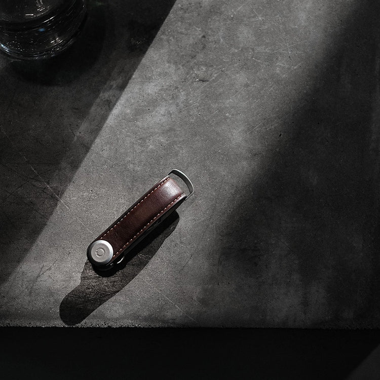 Key Organiser Leather Espresso with Brown Stitching