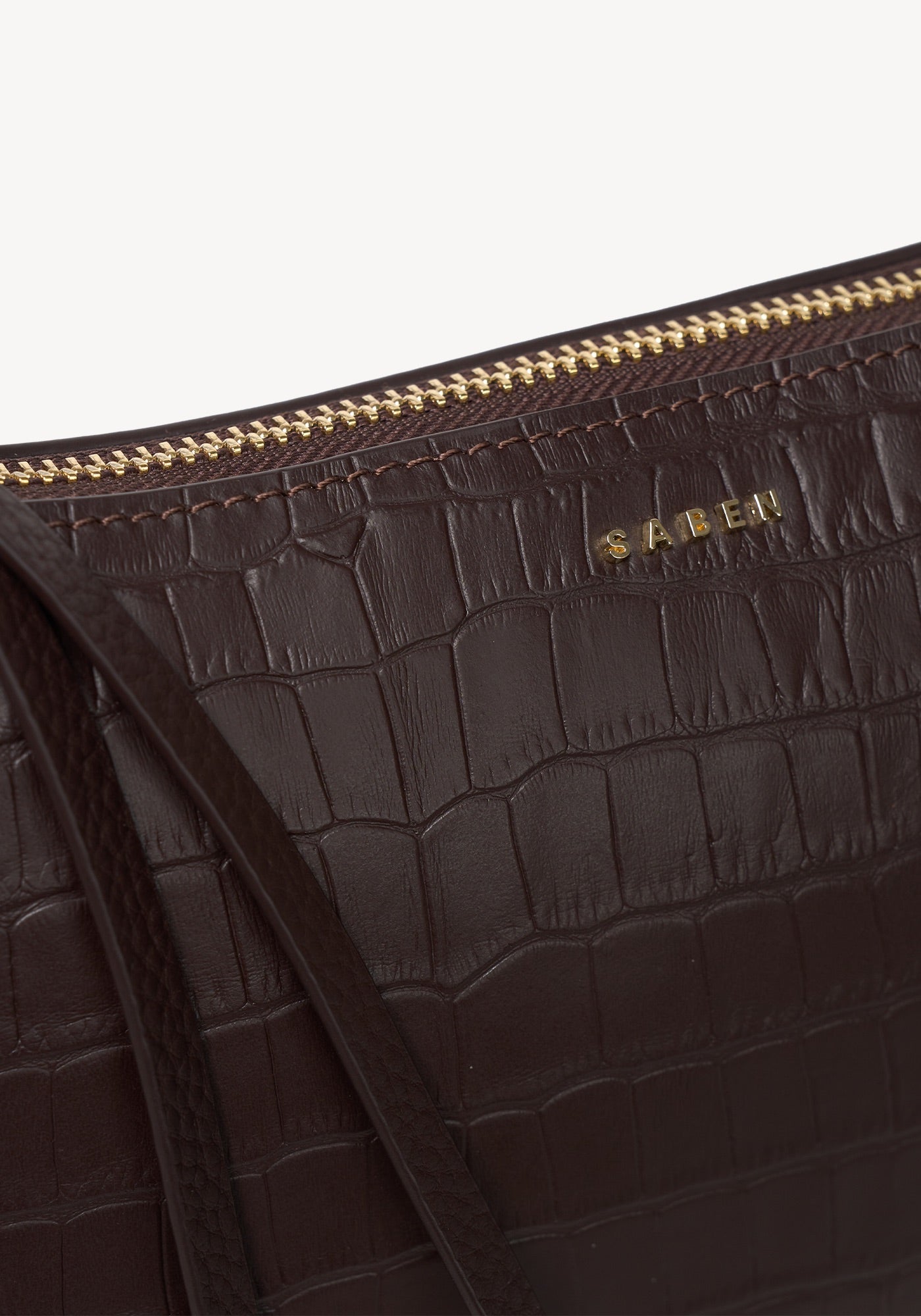 Haven Shoulder Bag - Cacao Croc