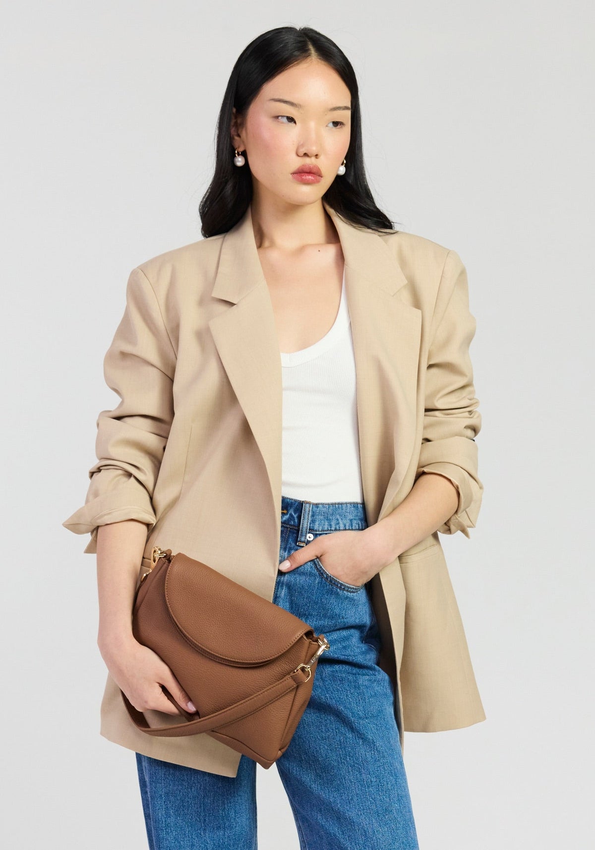 Beckett Shoulder Bag Tan Luxe