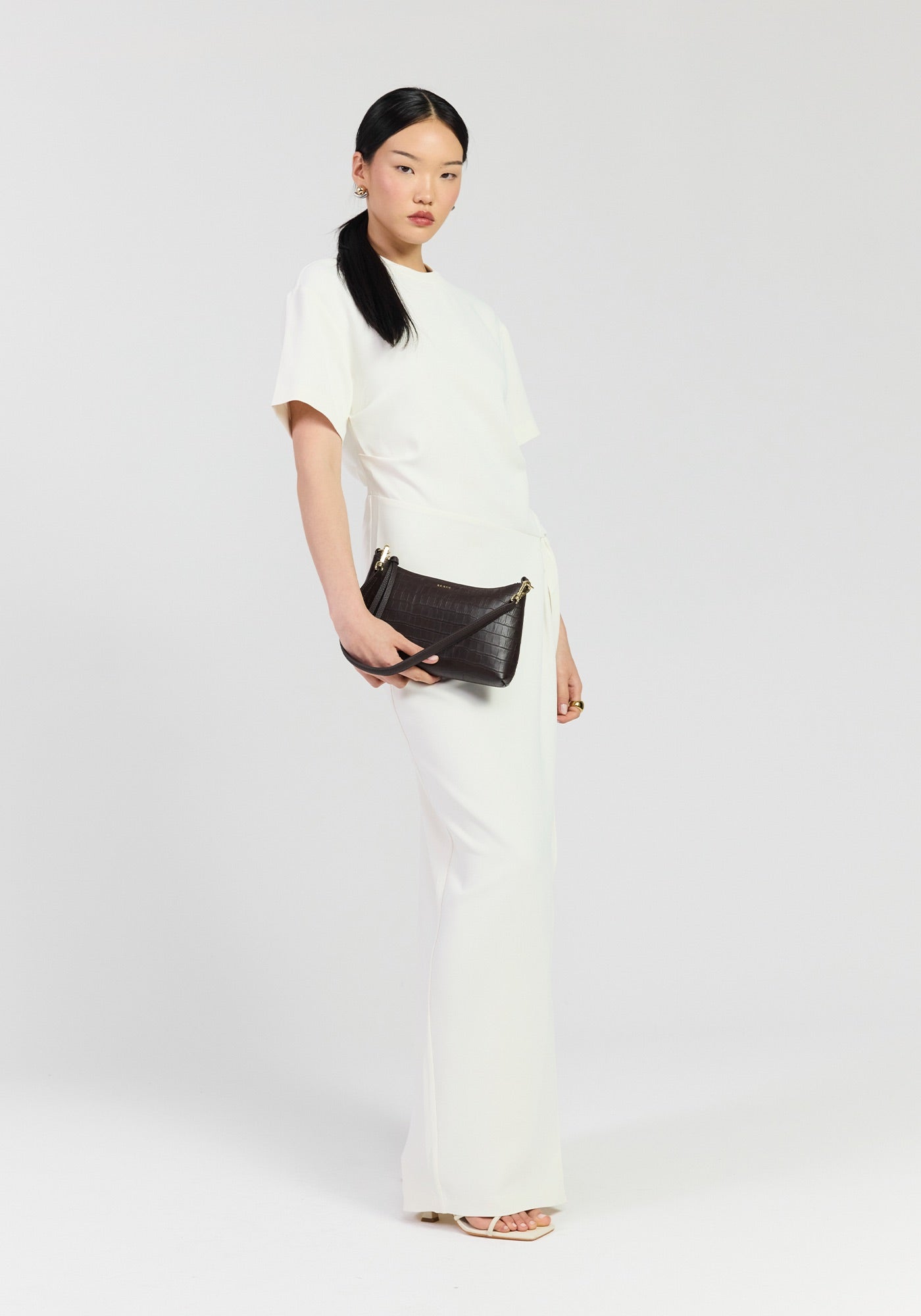 Haven Shoulder Bag - Cacao Croc
