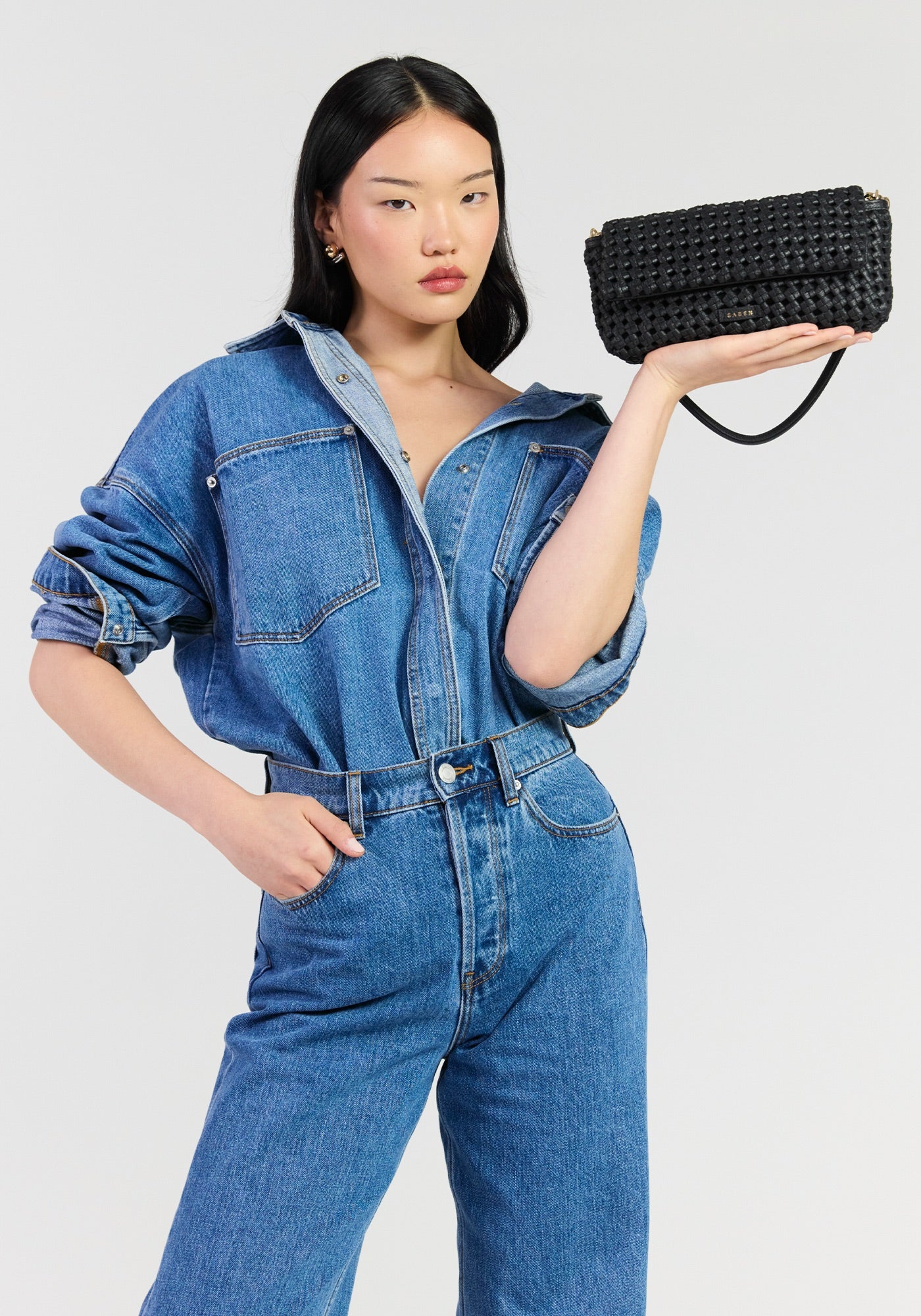 Milla Shoulder Bag (Black Fine Braid)