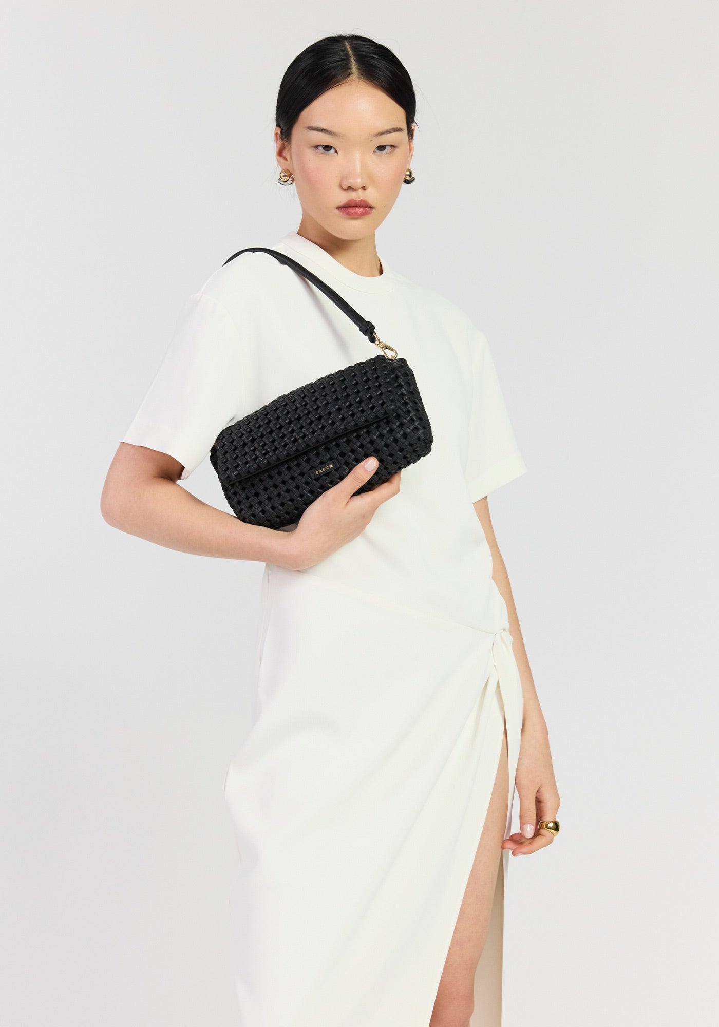 Milla Shoulder Bag (Black Fine Braid)