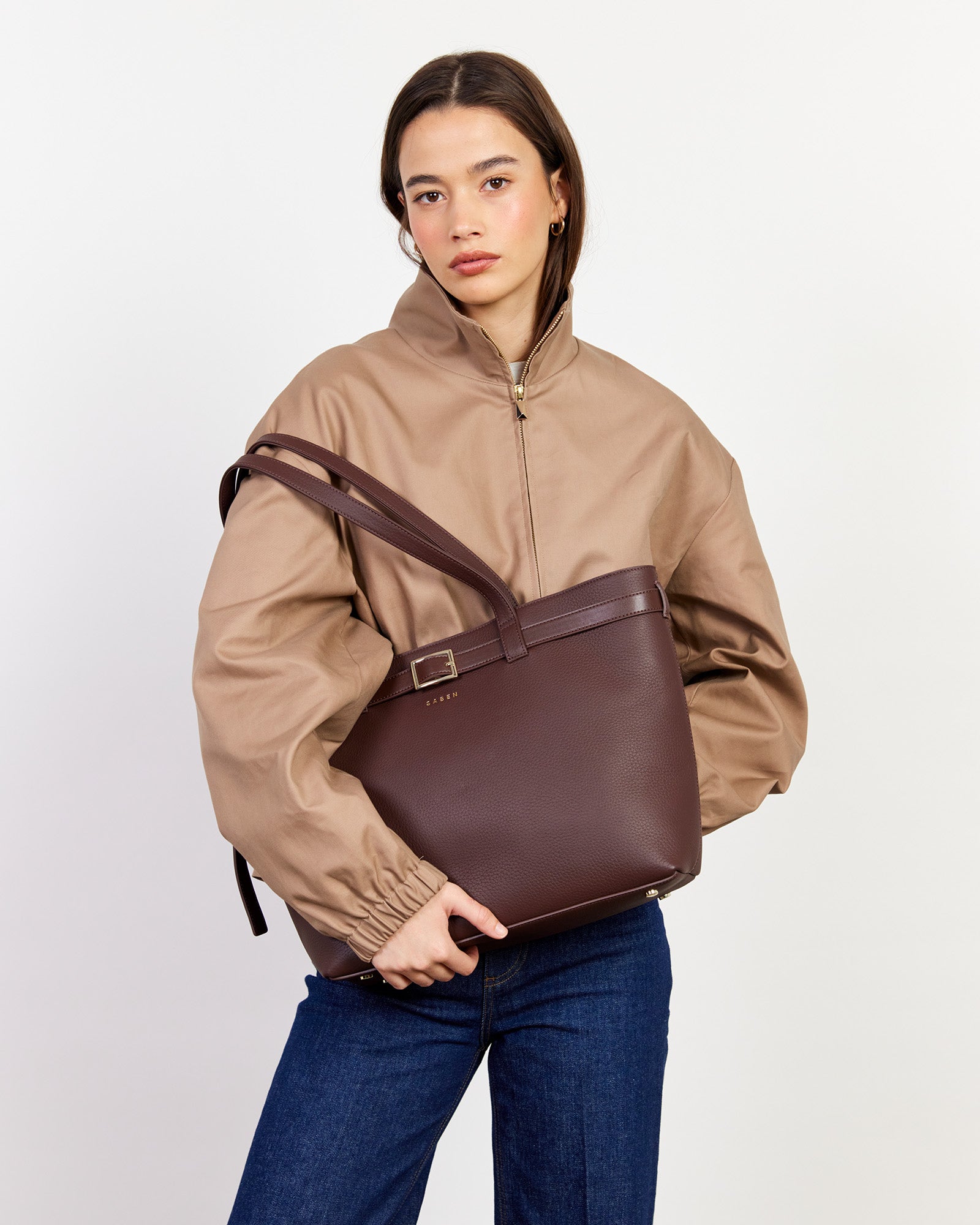 Tabby Shoulder Bag Espresso + Bronze