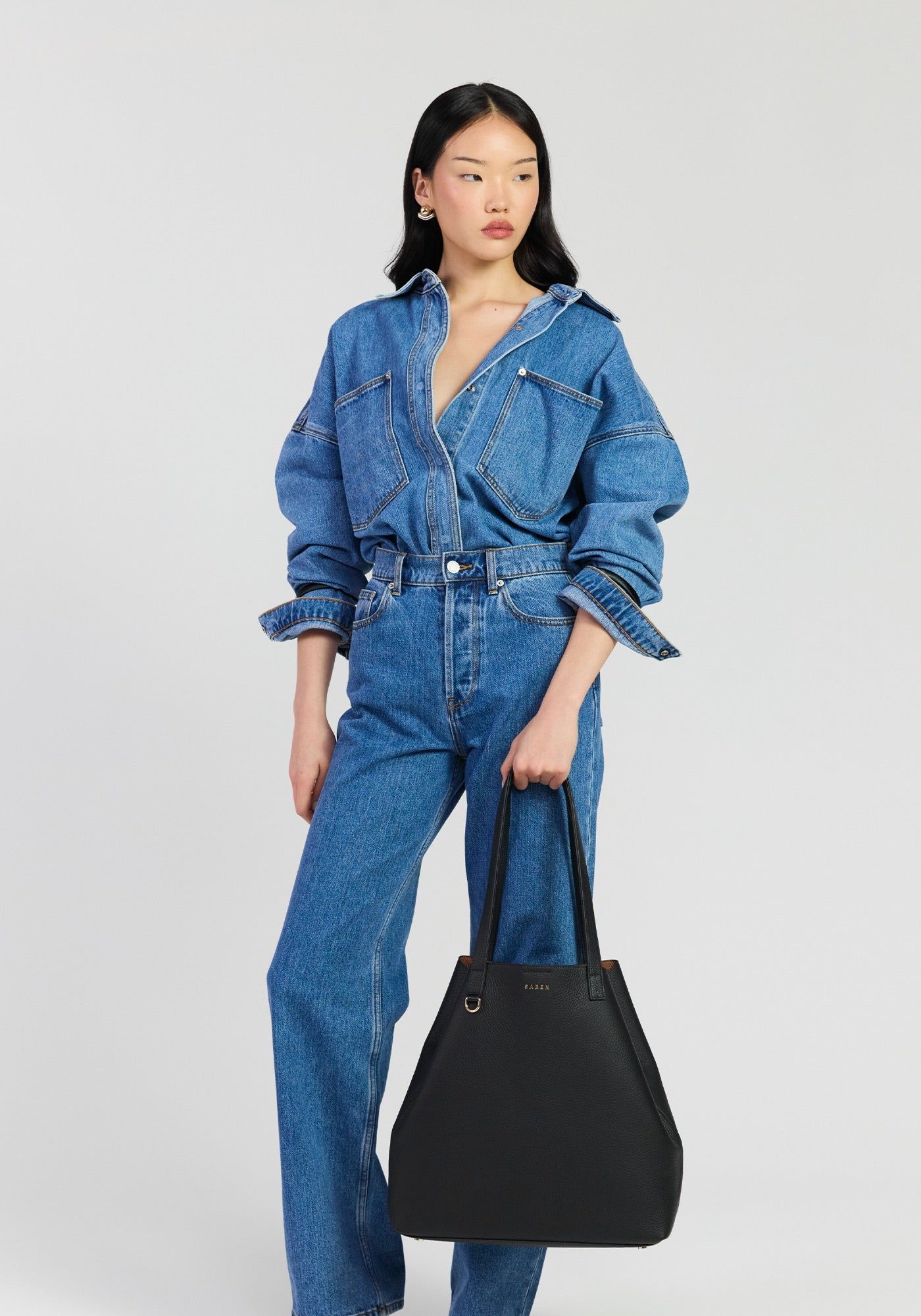 Carter Tote - Black Tan Chain Print