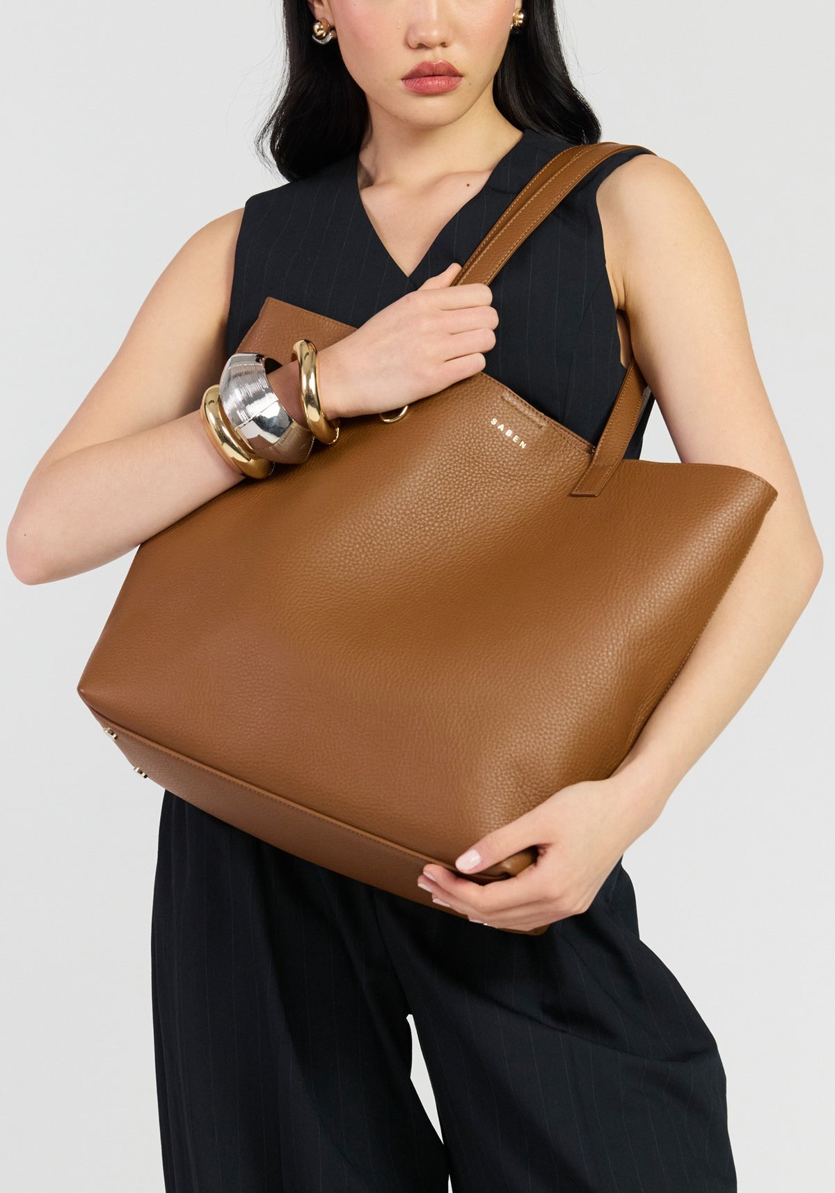 Carter Tote - Tan +  Tan Chain Print