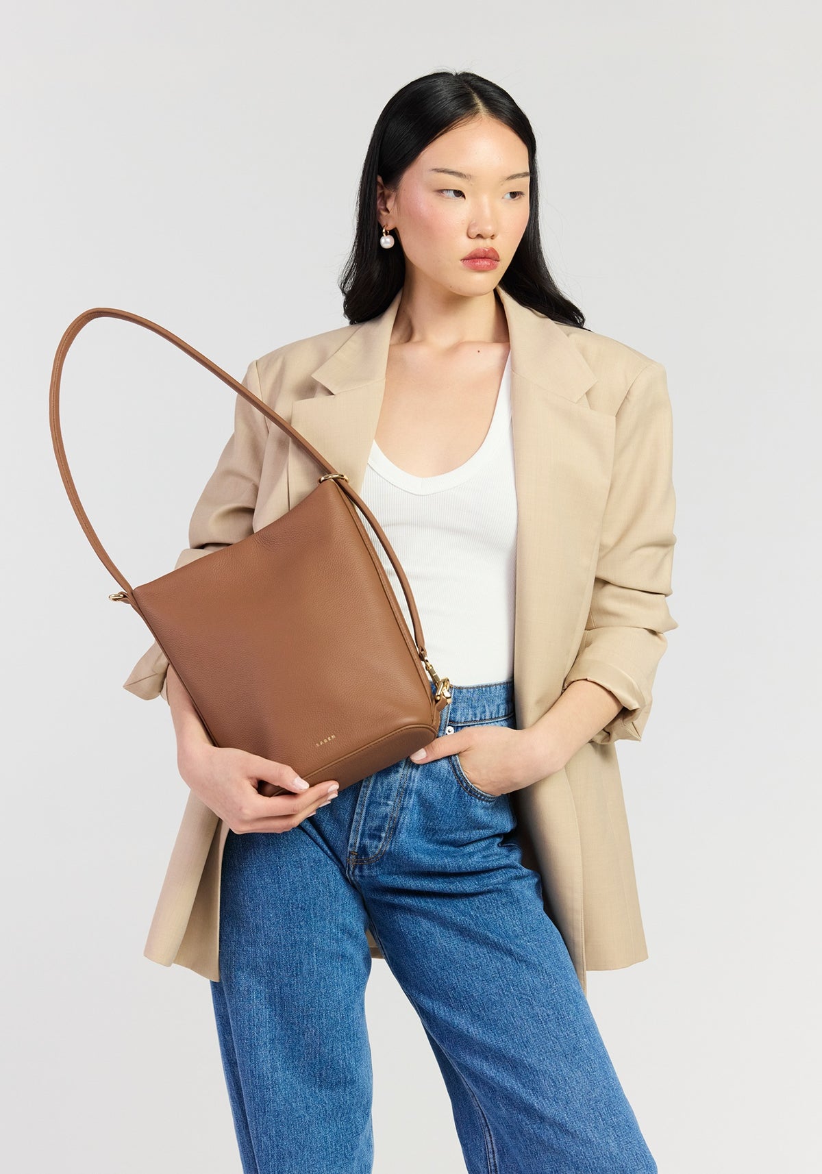 Jojo Shoulder Bag - Tan Luxe