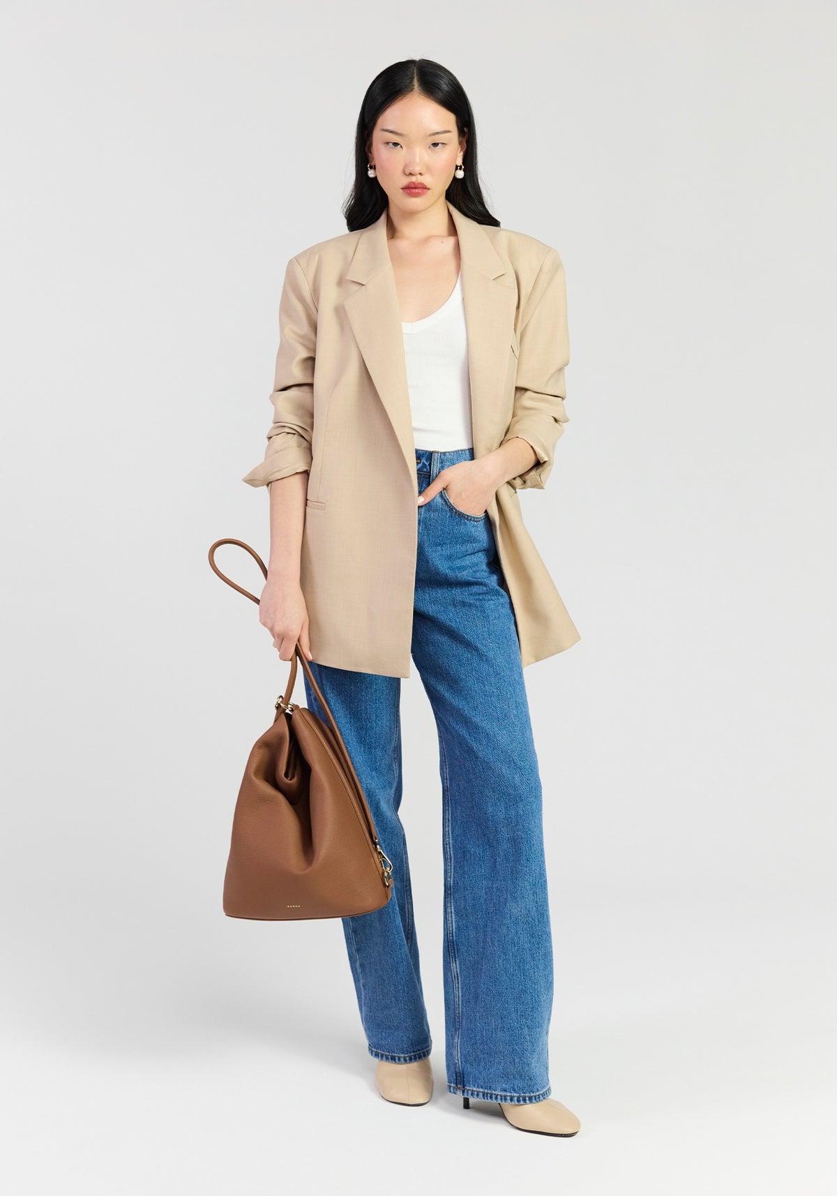 June Shoulder Bag - Tan Luxe