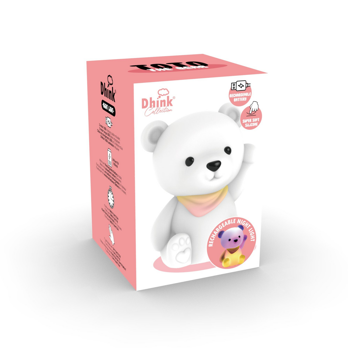 Squishy Teddy Toto USB Rechargeable Night Light